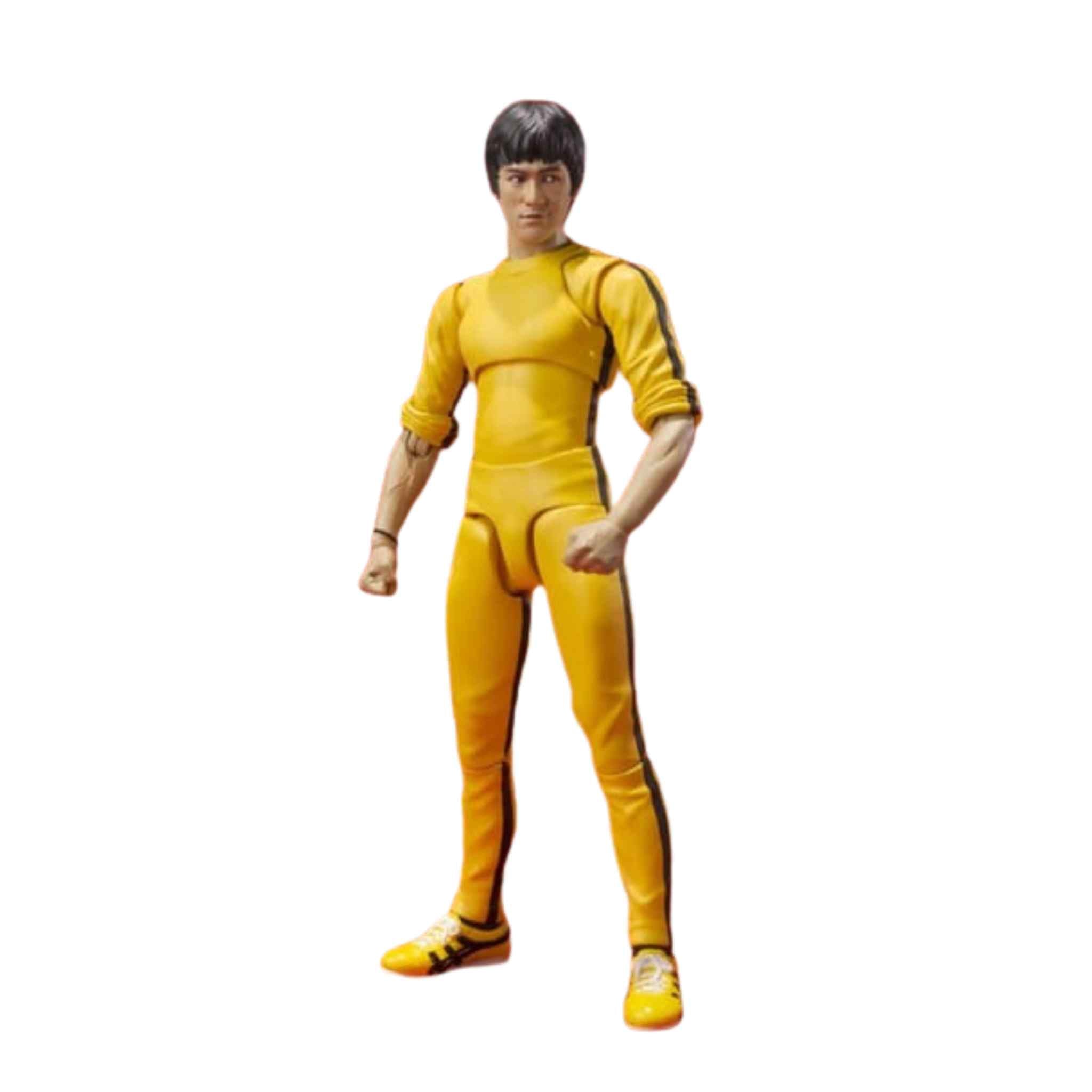 Bruce Lee Yellow Tracksuit Action Figure | Collectible Figure with Nunchaku