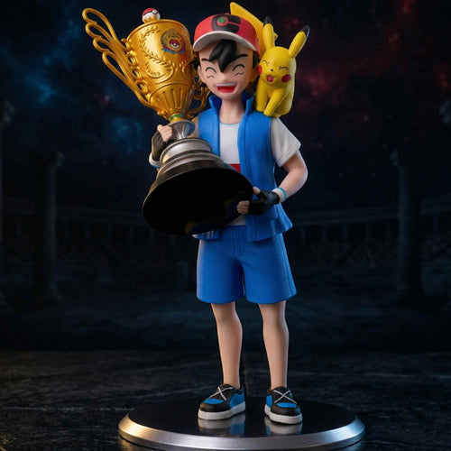 Ash Ketchum Pikachu Trophy Mini Figure Pokemon Anime Collectible Figure 1 Collectibles