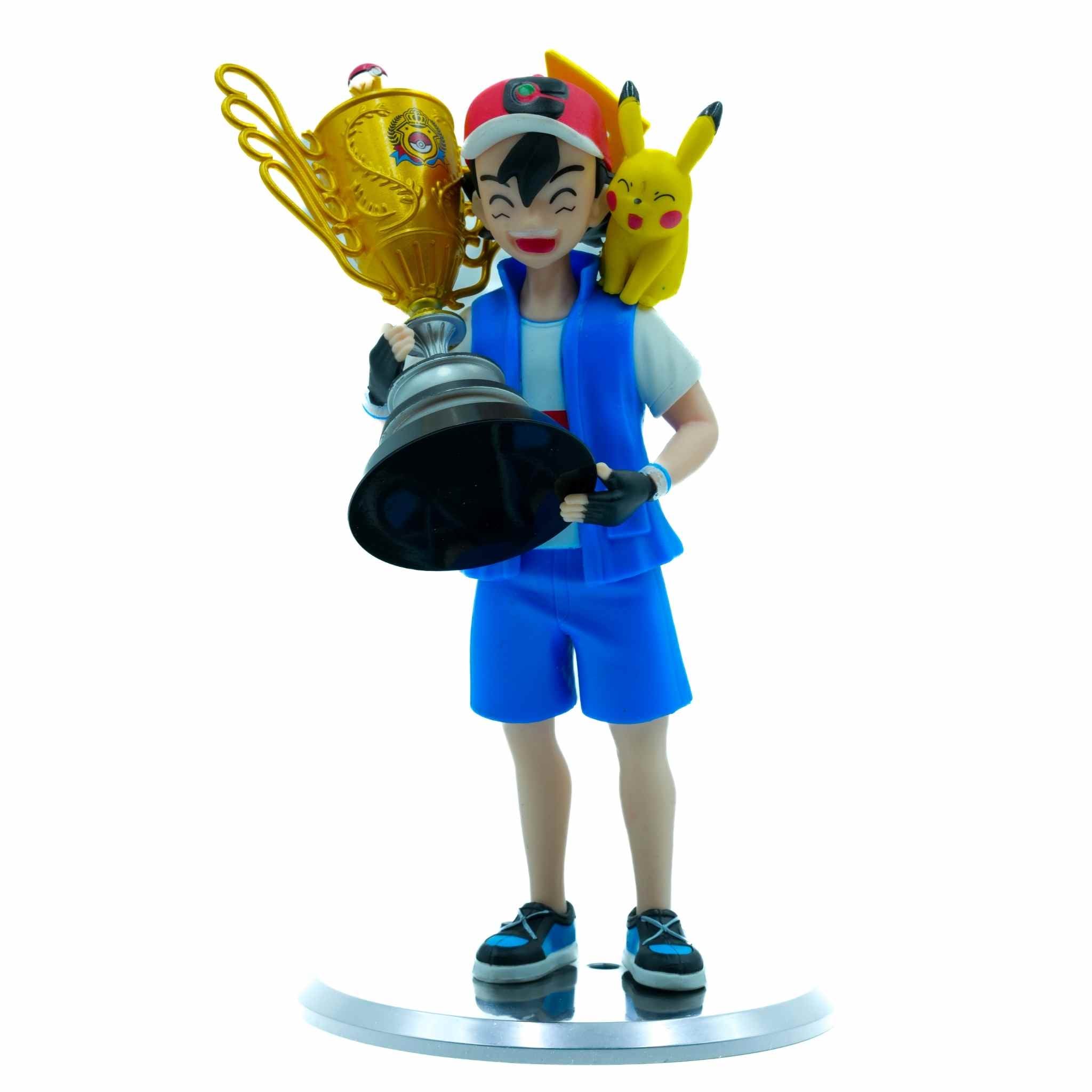 Ash Ketchum Pikachu Trophy Mini Figure Pokemon Anime Collectible Figure 2 