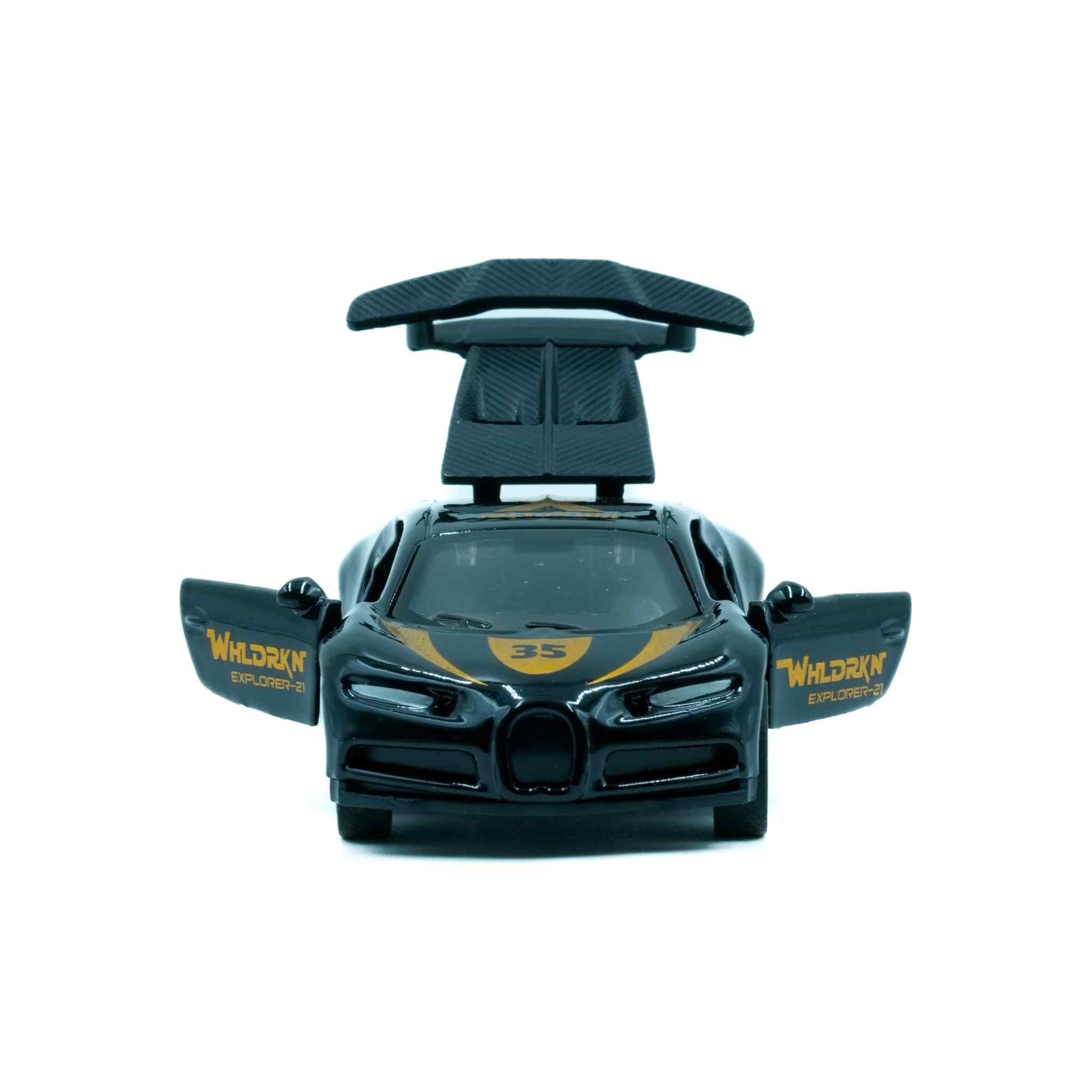 Black Dodge Style Metal Pull Back Diecast Sports Car Model Collectible 2 