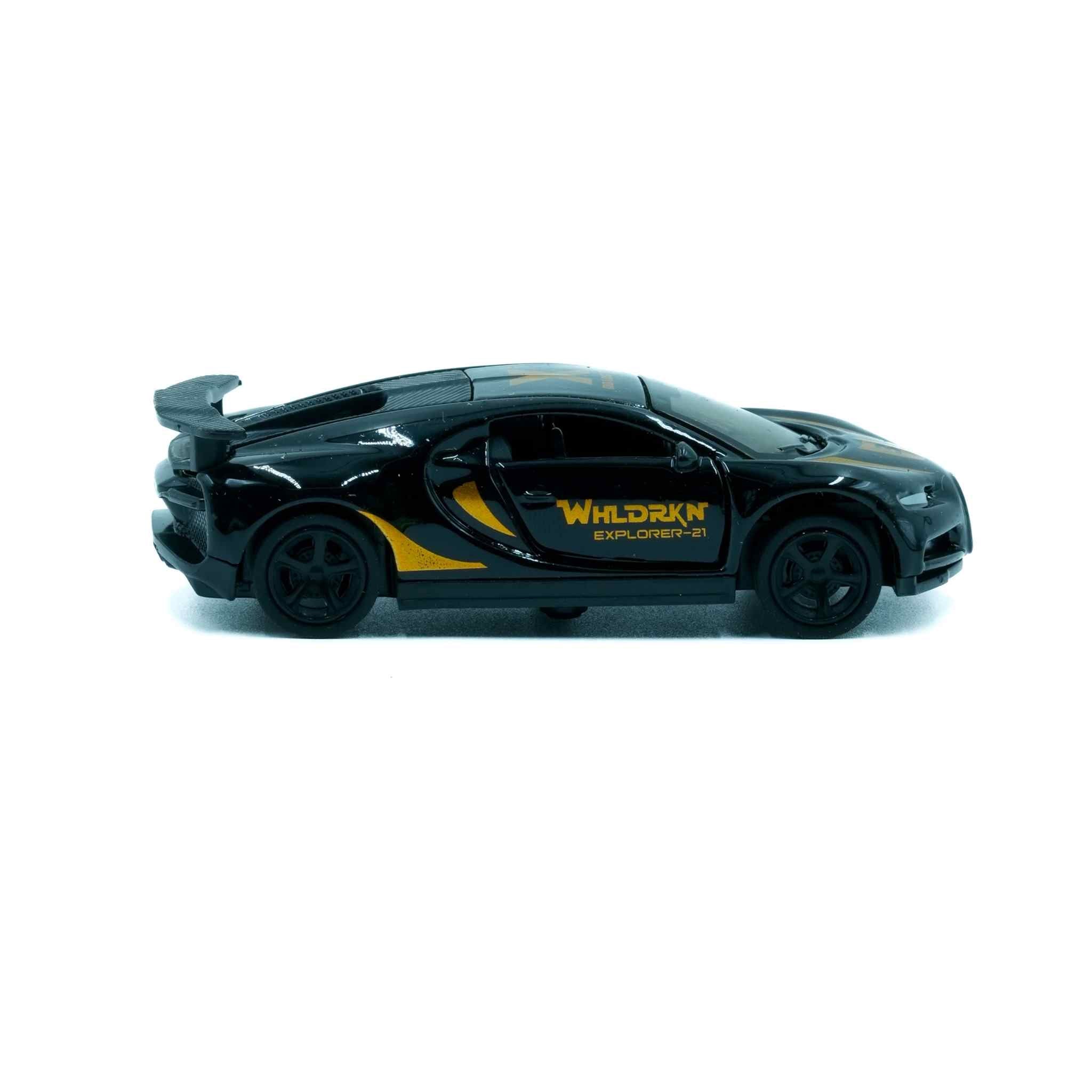 Black Dodge Style Metal Pull Back Diecast Sports Car Model Collectible 3 