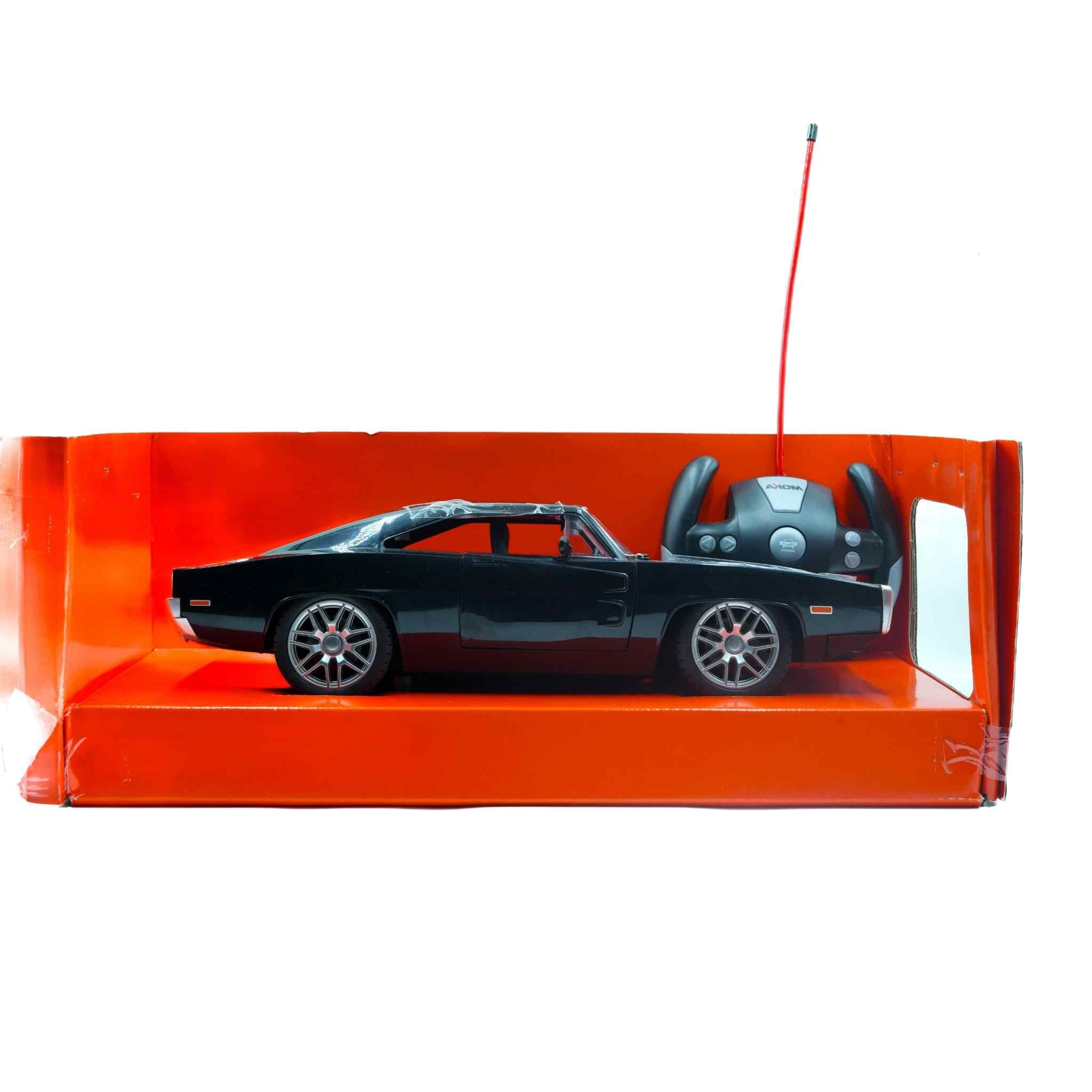 Black KGF Style Remote Control Muscle Car Diecast Model with Opening Doors Collectible 3 