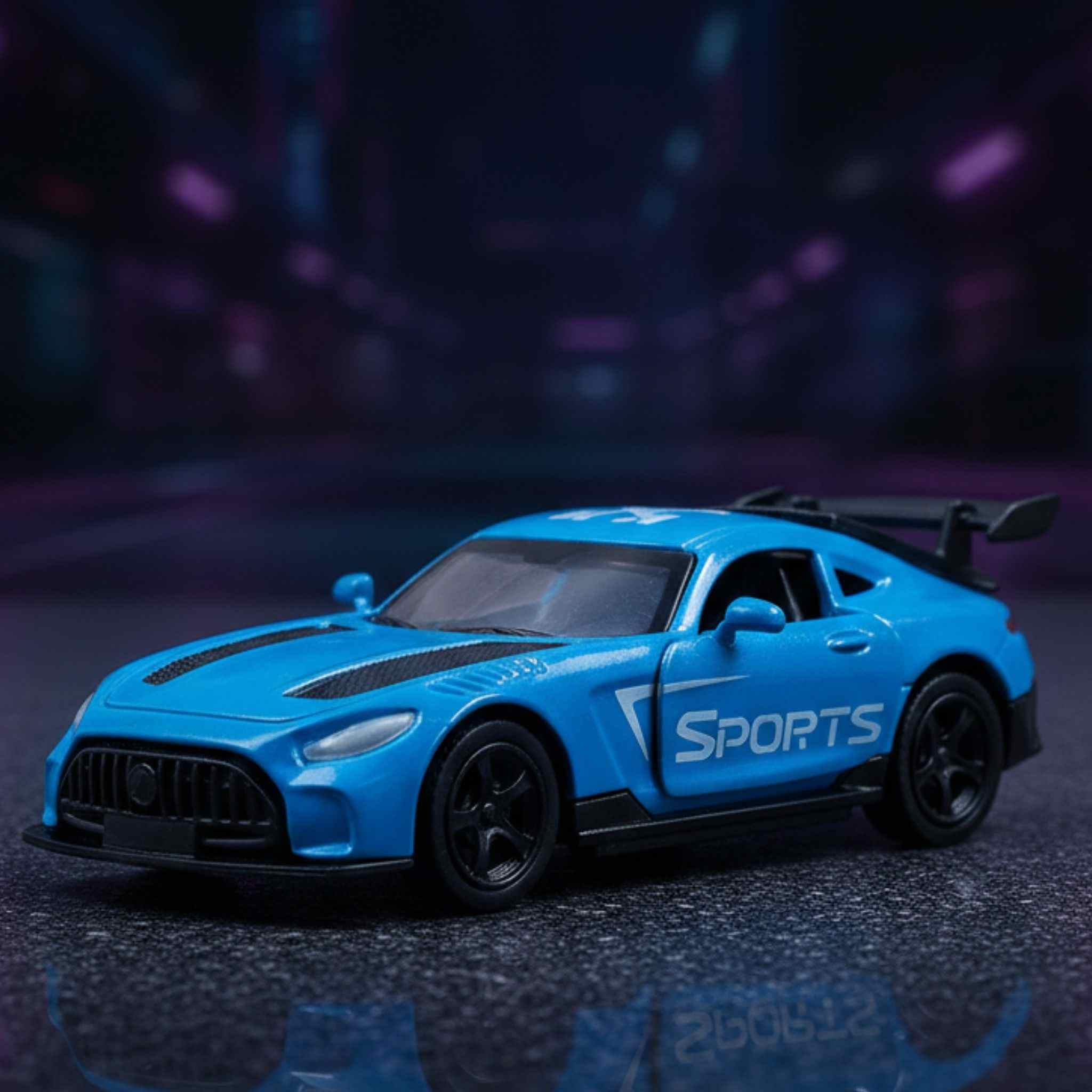 Blue Dodge Style Metal Pull Back Diecast Sports Car Model Collectible 1 Collectibles