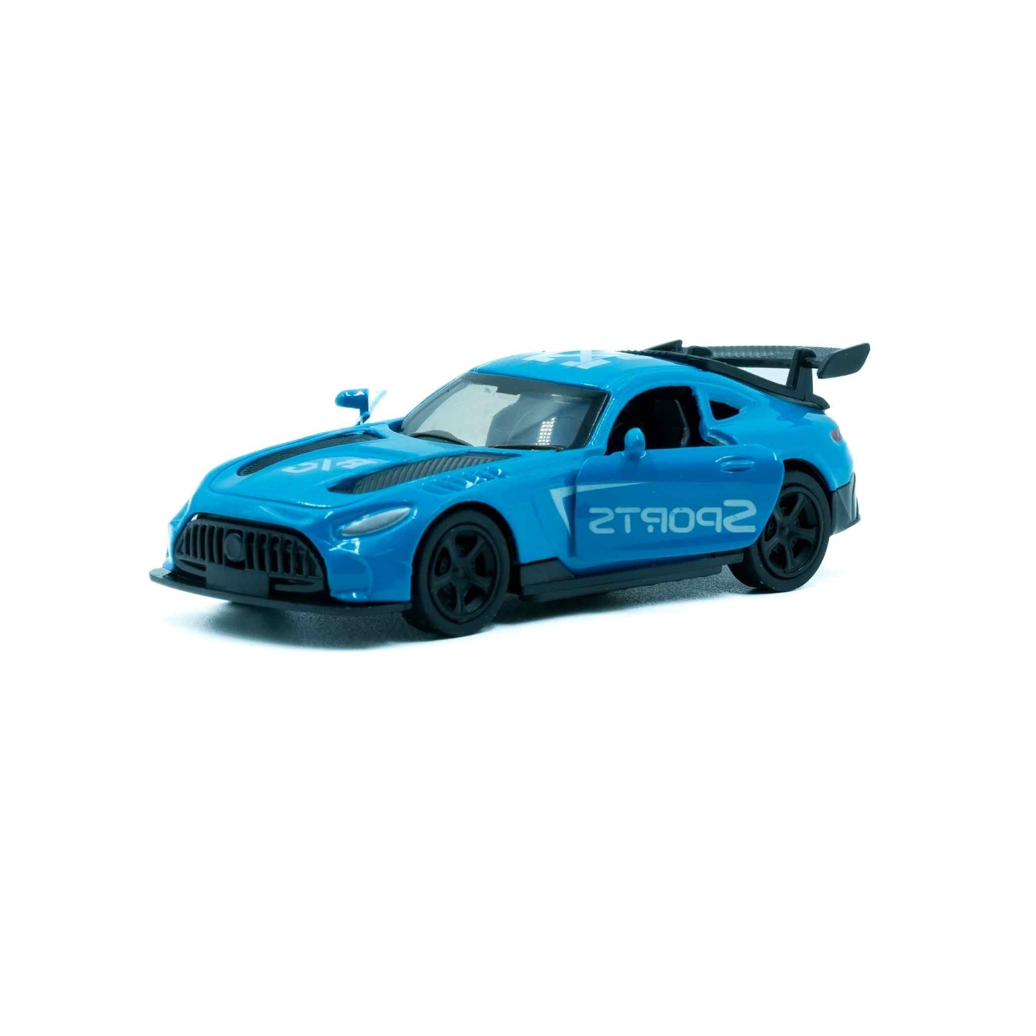 Blue Dodge Style Metal Pull Back Diecast Sports Car Model Collectible 2 