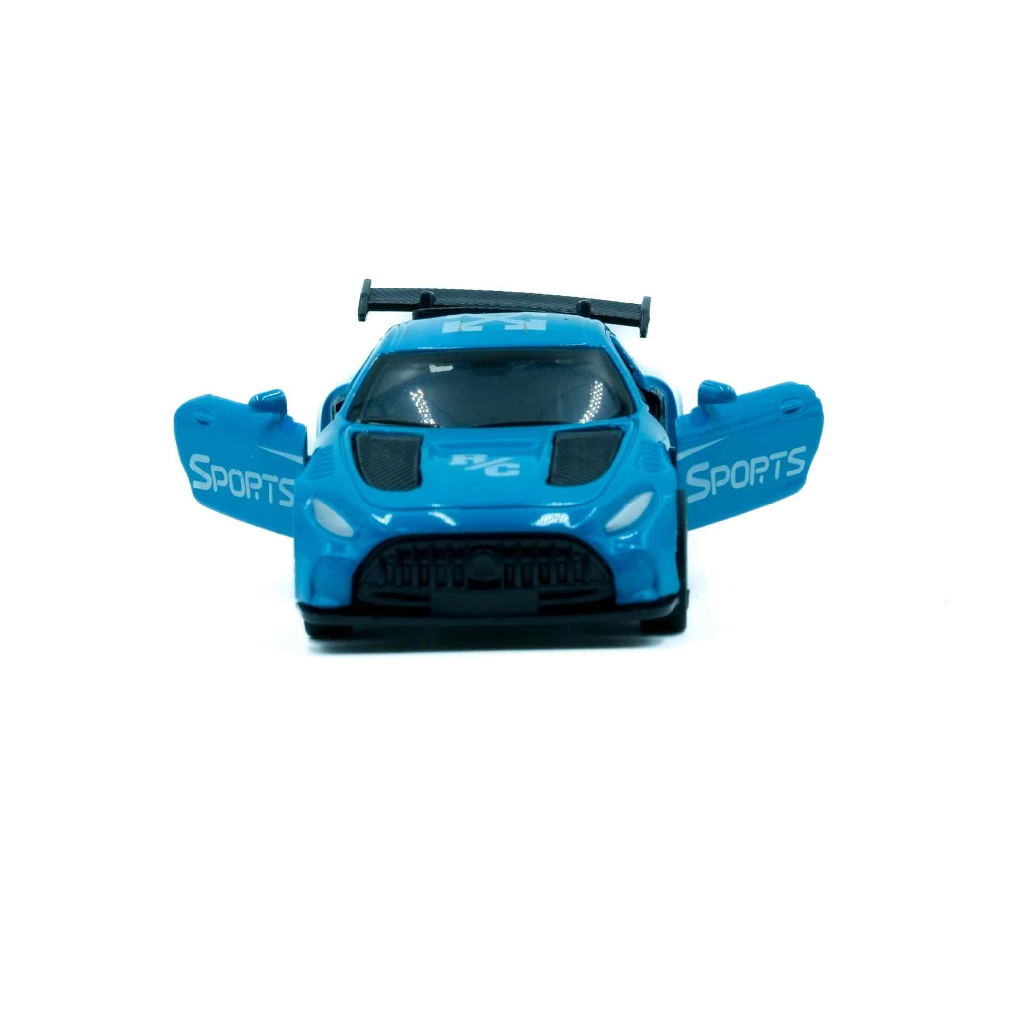 Blue Dodge Style Metal Pull Back Diecast Sports Car Model Collectible 3 