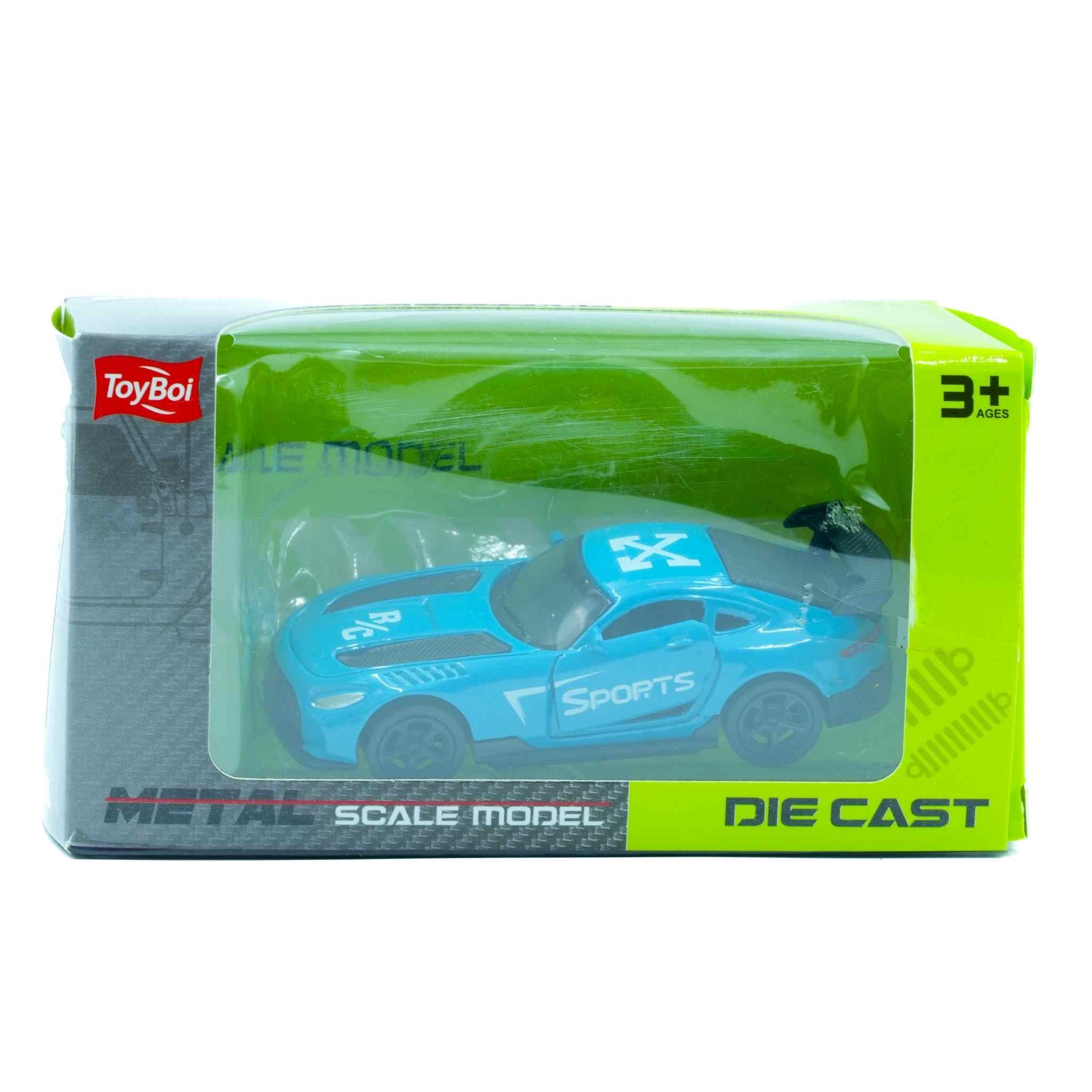 Blue Dodge Style Metal Pull Back Diecast Sports Car Model Collectible 4 