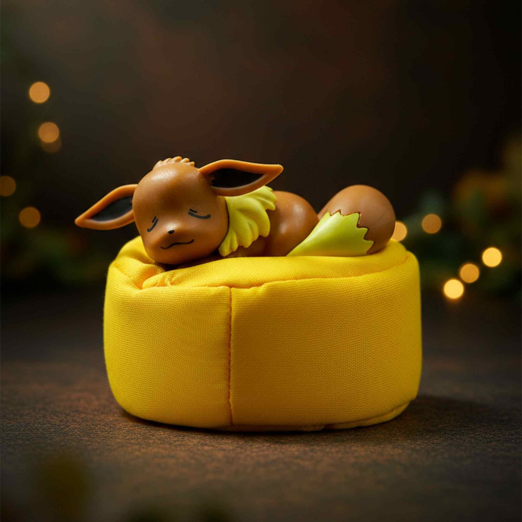 Eevee Sleeping Mini Pokémon Figurine Cozy Bed Style 1 Collectibles
