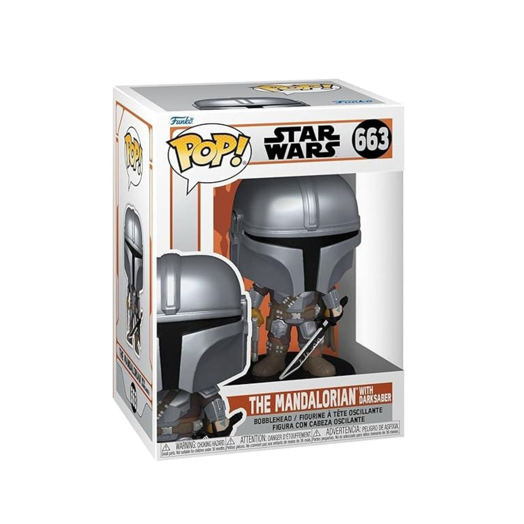 Funko Pop! Star Wars The Mandalorian with Darksaber Bobble-Head Figure