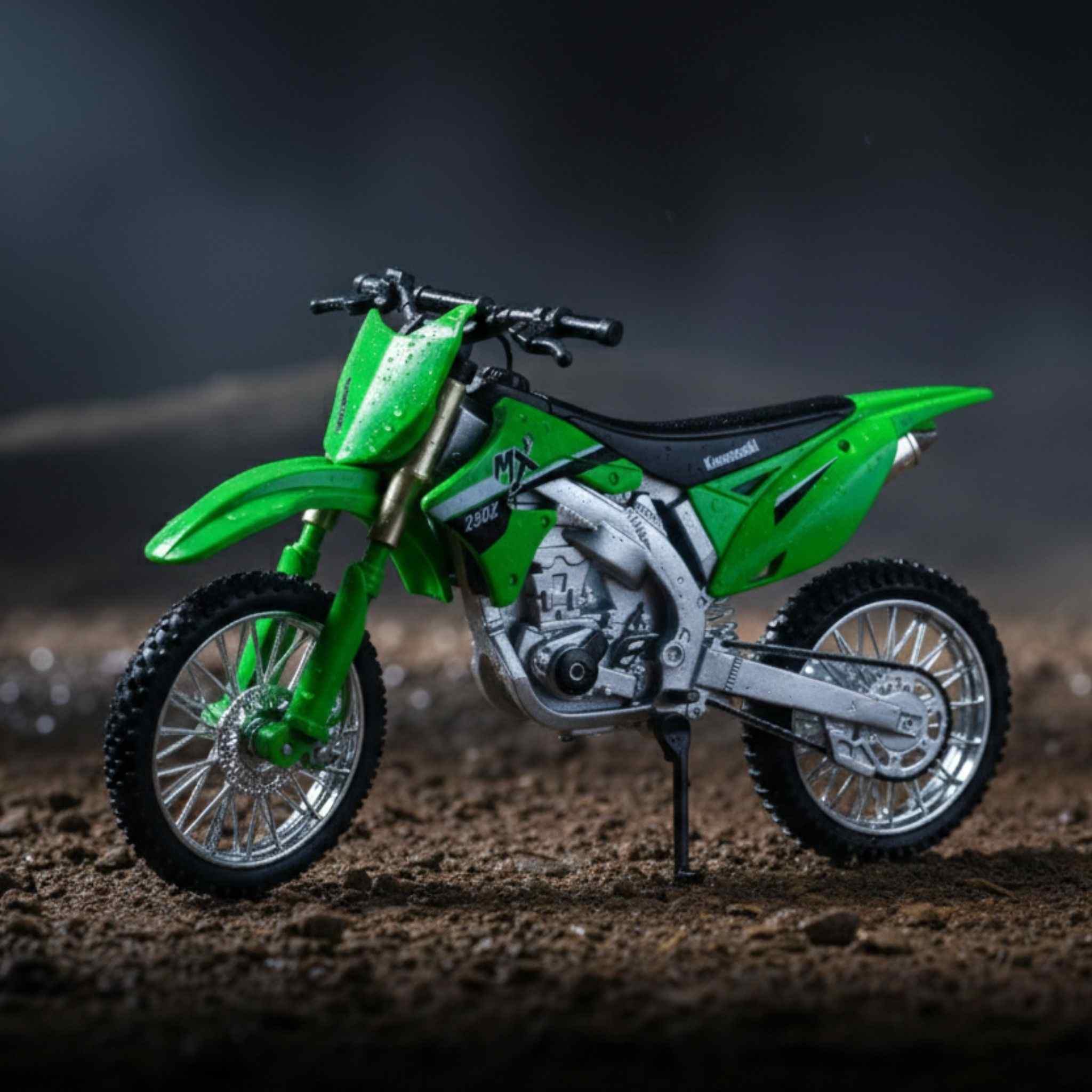 Green Metal Pull Back Dirt Bike Diecast Motorcycle Model Collectible 1 Collectibles