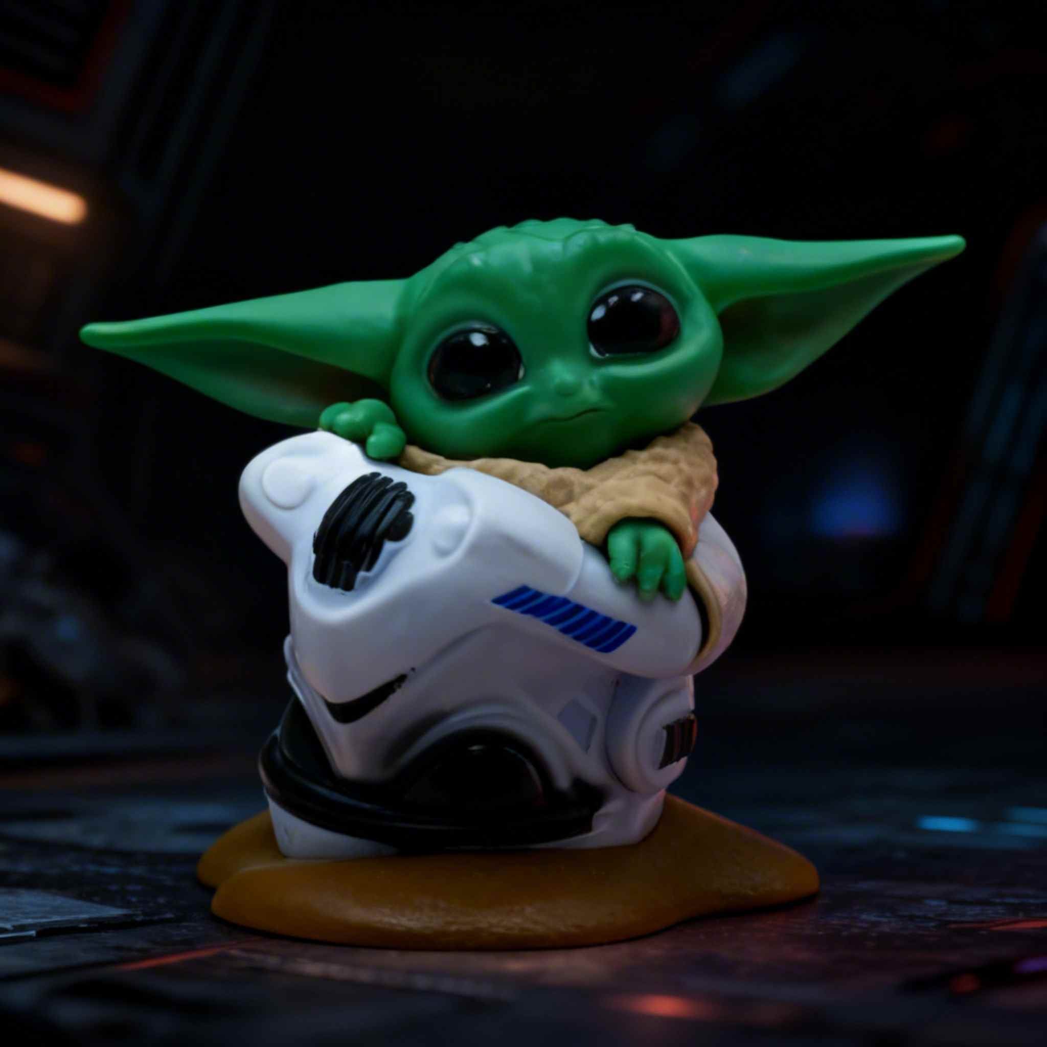 Grogu Baby Yoda Helmet Pose Star Wars Figure Collectible 1 Collectibles