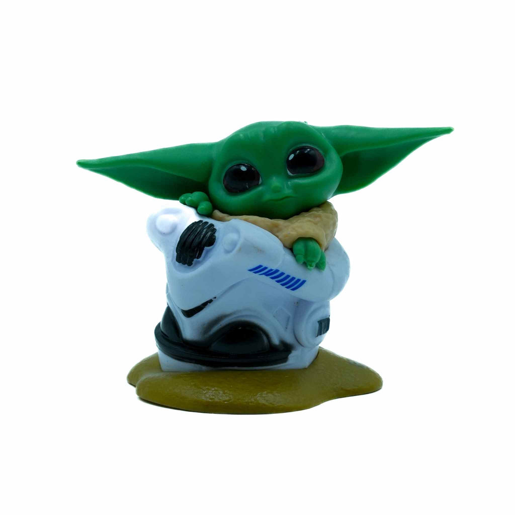 Grogu Baby Yoda Helmet Pose Star Wars Figure Collectible 2 