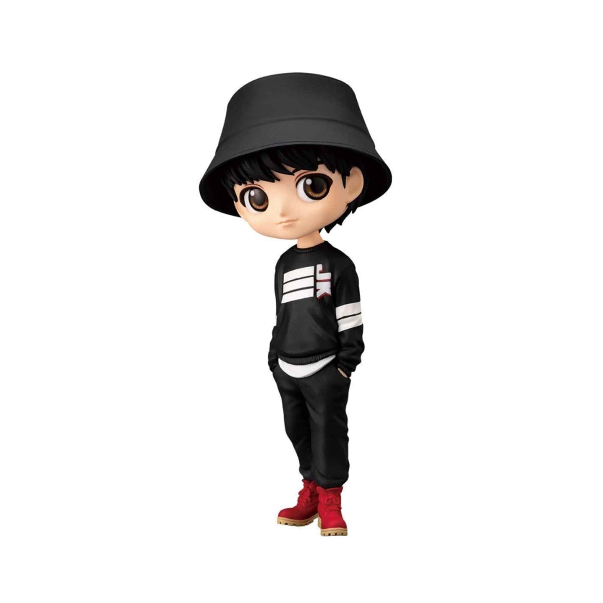 Jeon Jungkook BTS Figure – Black Bucket Hat Street Style K-Pop Collectible