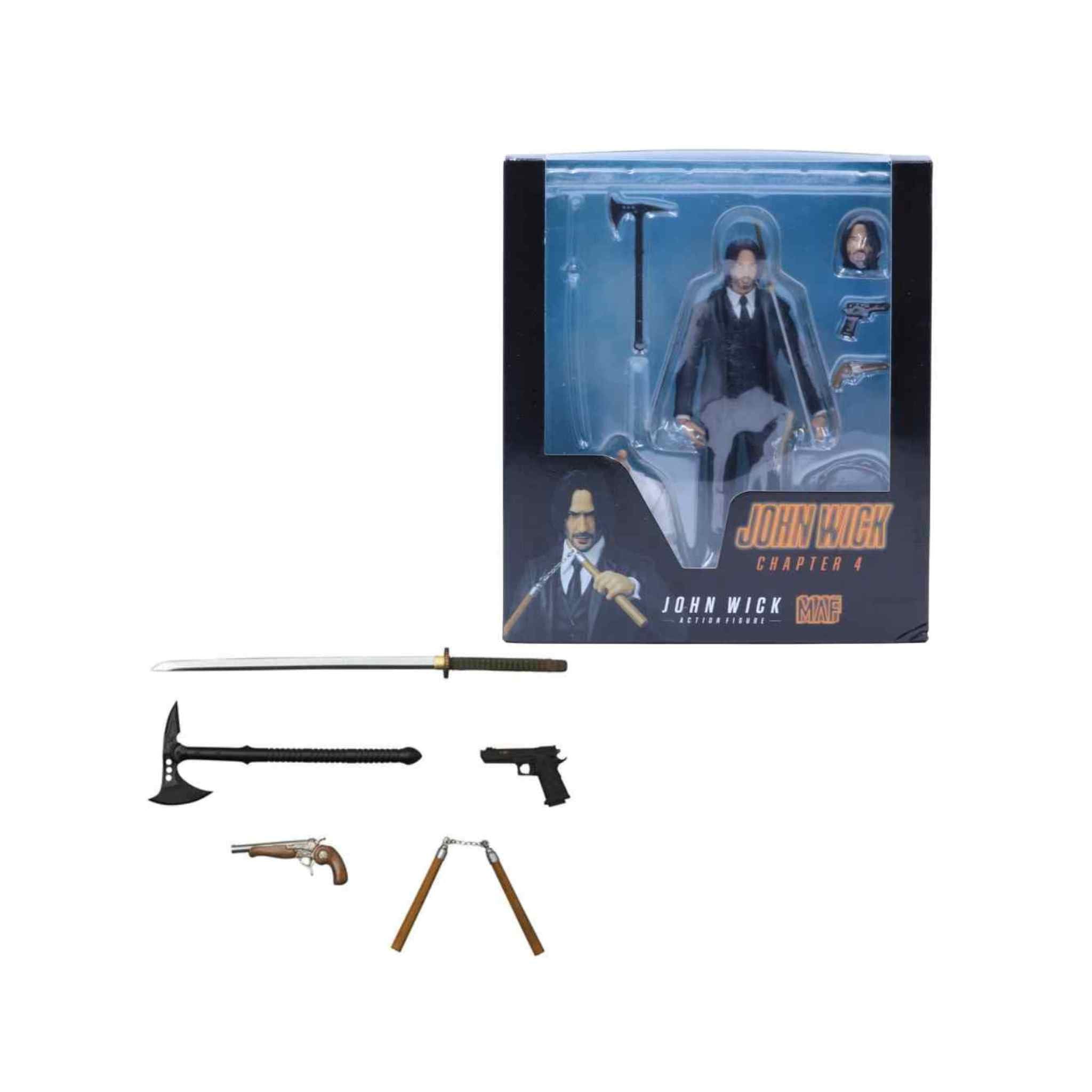 Mafex 212 John Wick Chapter 4 Action Figure – Collectible Figure with Weapons & Accessories