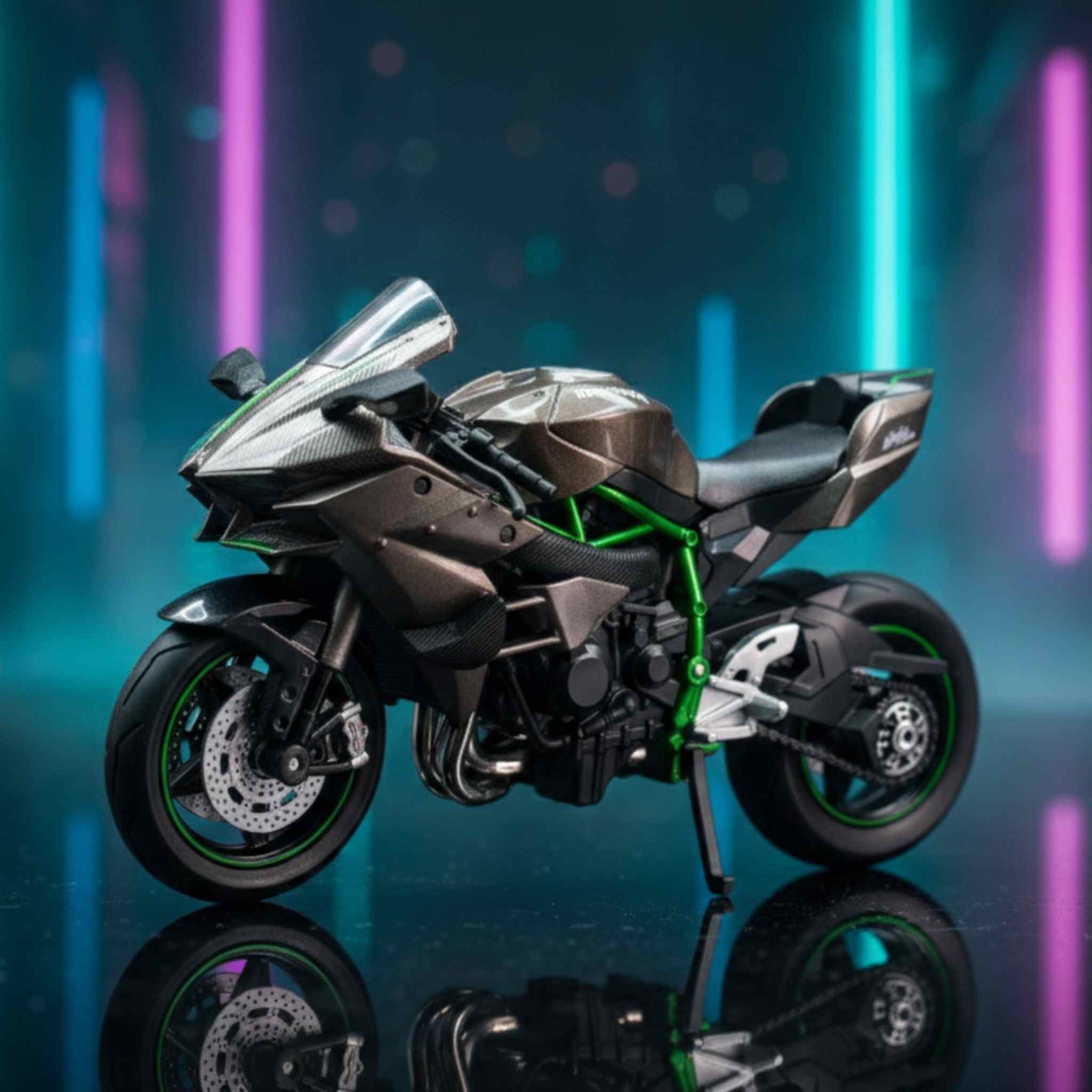 Kawasaki Ninja H2R Diecast Sports Bike Collectible Display 1 Collectibles