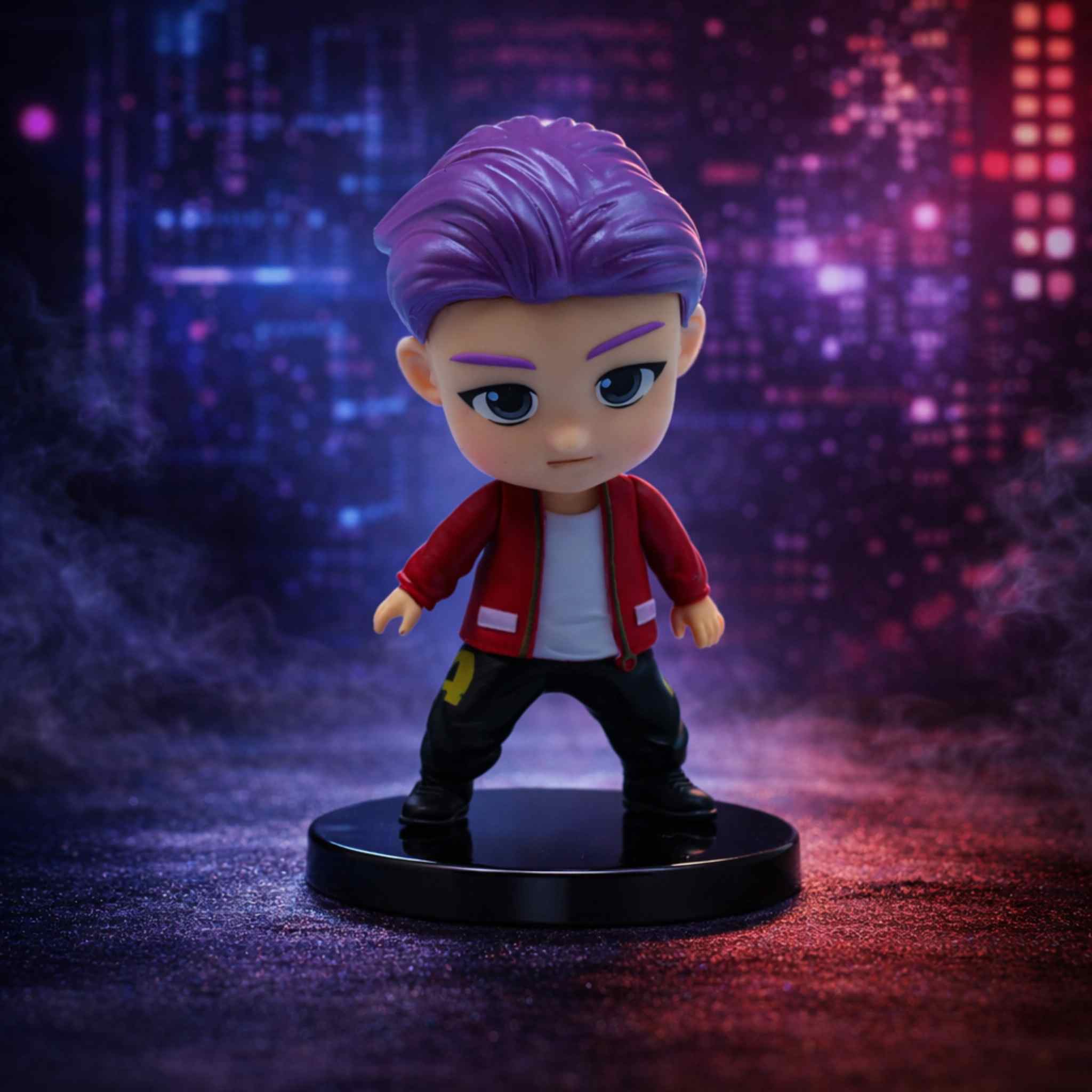 Kim Namjoon RM Purple Hair Style BTS Mini Figure Kpop Collectible Figure