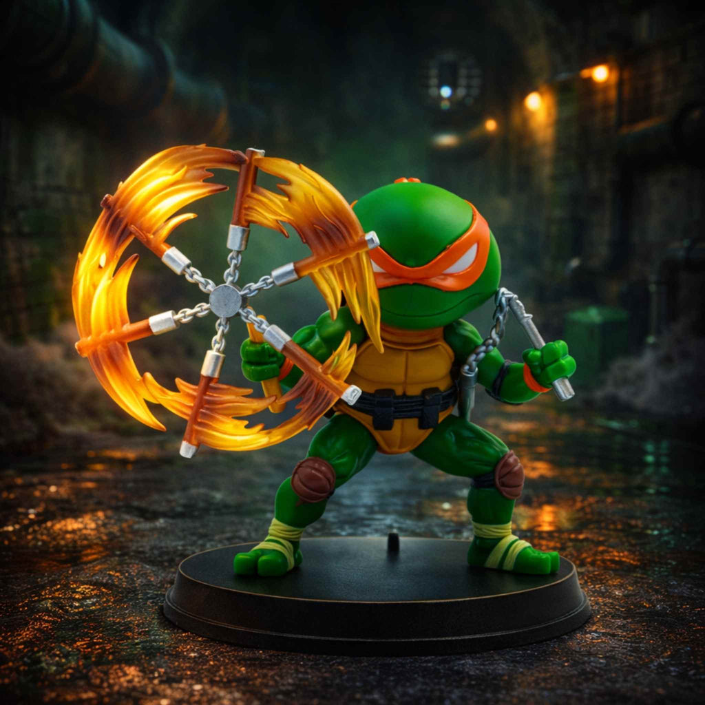 Michelangelo Ninja Turtle Collectible Nunchaku Action Figure Orange Mask 1 Collectibles