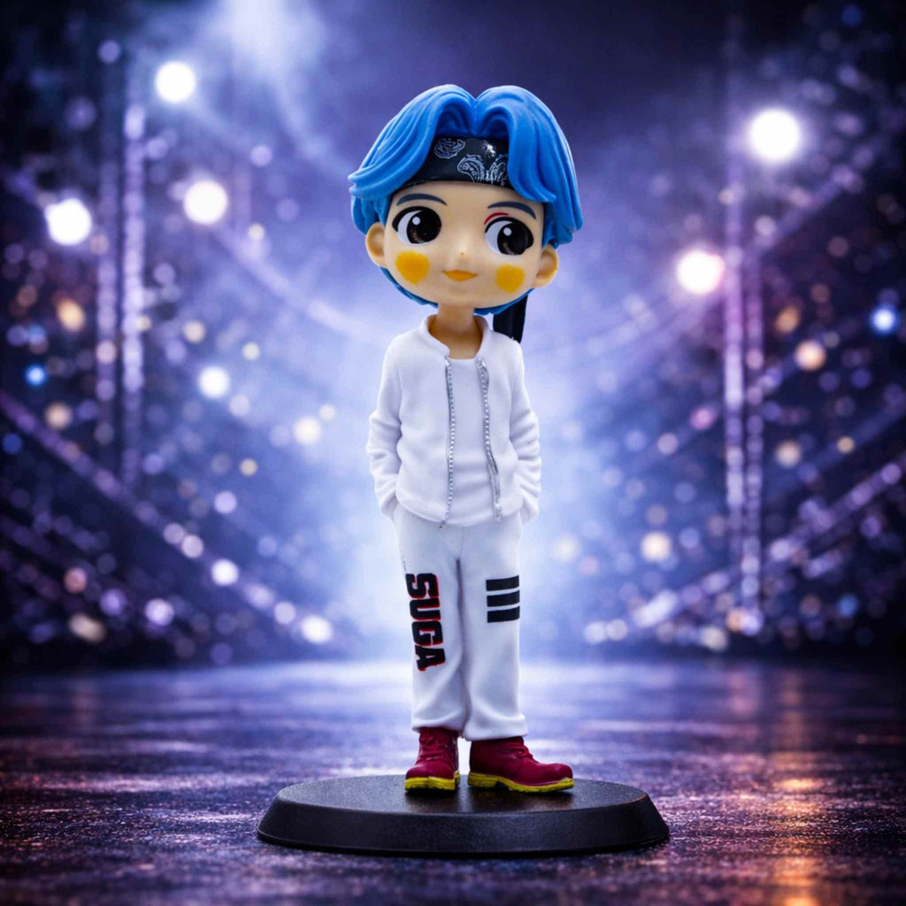 Min Yoongi ‘Agust D’ BTS Figure Blue Hair Bandana KPop Collectible 1 Collectibles