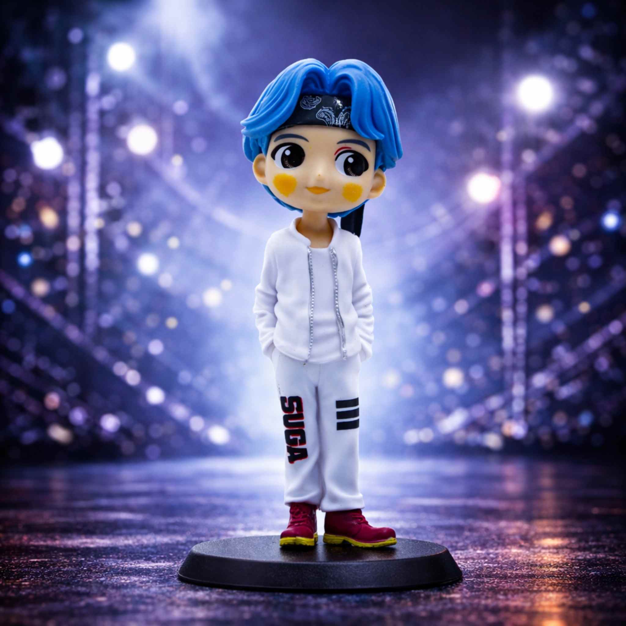 Min Yoongi ‘Agust D’ BTS Figure Blue Hair Bandana KPop Collectible 1 Collectibles
