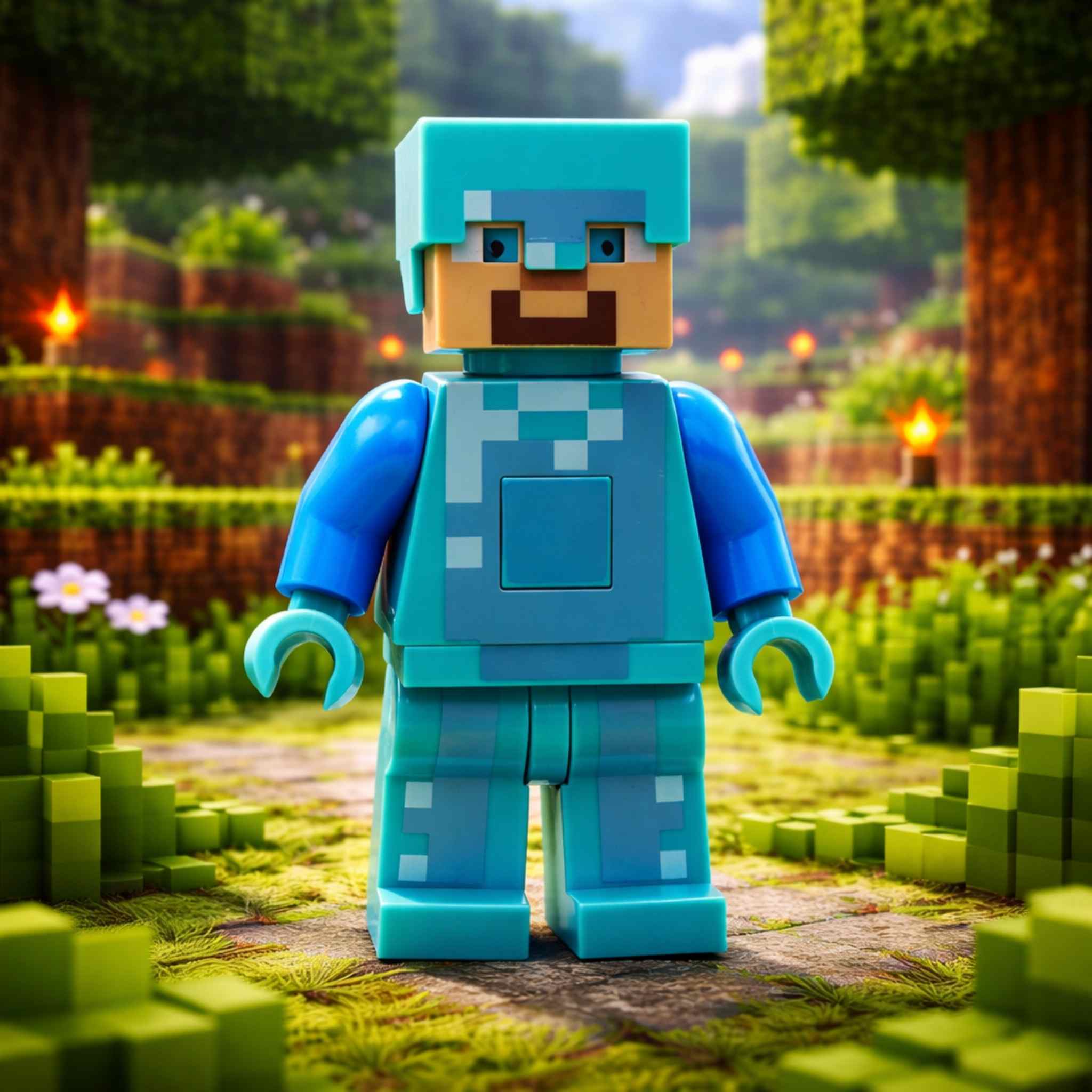 Minecraft Steve Block Style Action Figure Toy 1 Collectibles