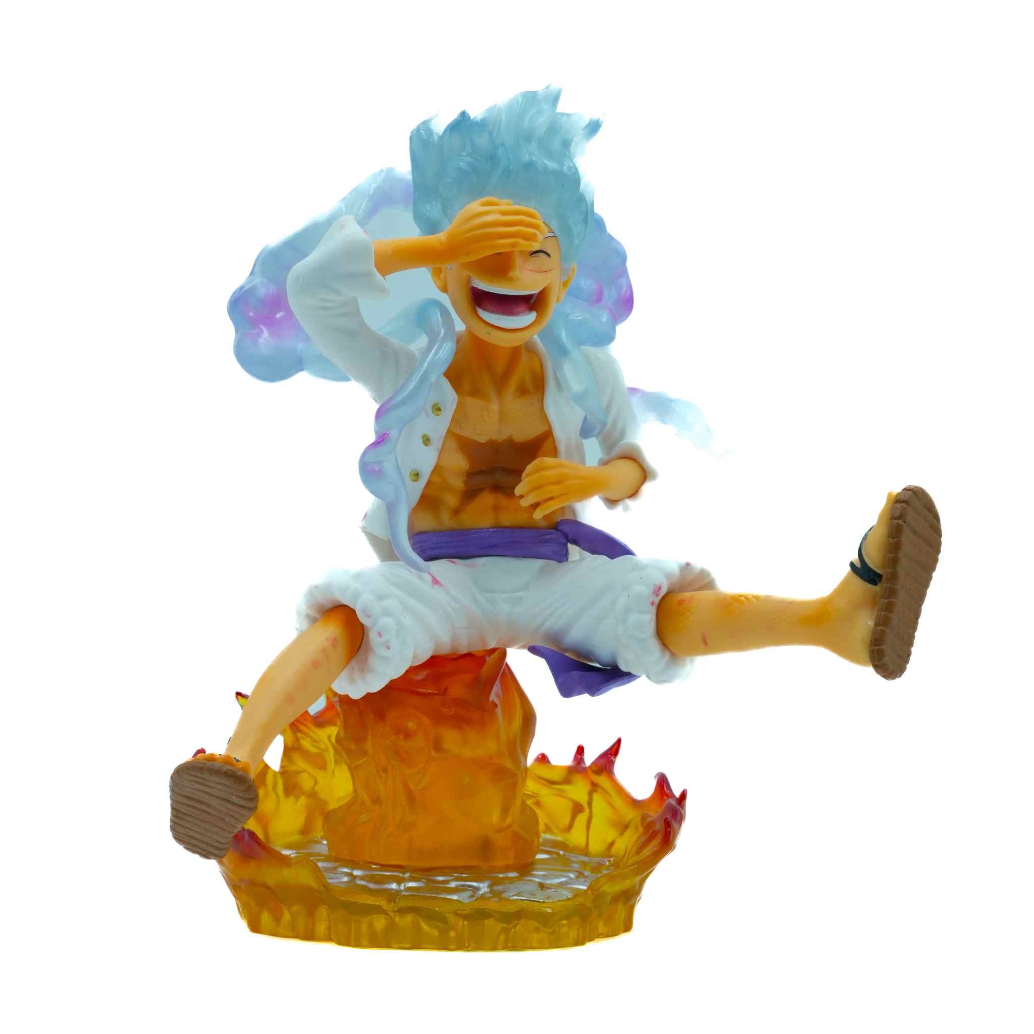 Monkey D. Luffy Gear 5 Laughing Pose Flame Base Anime Collectible Figurine
