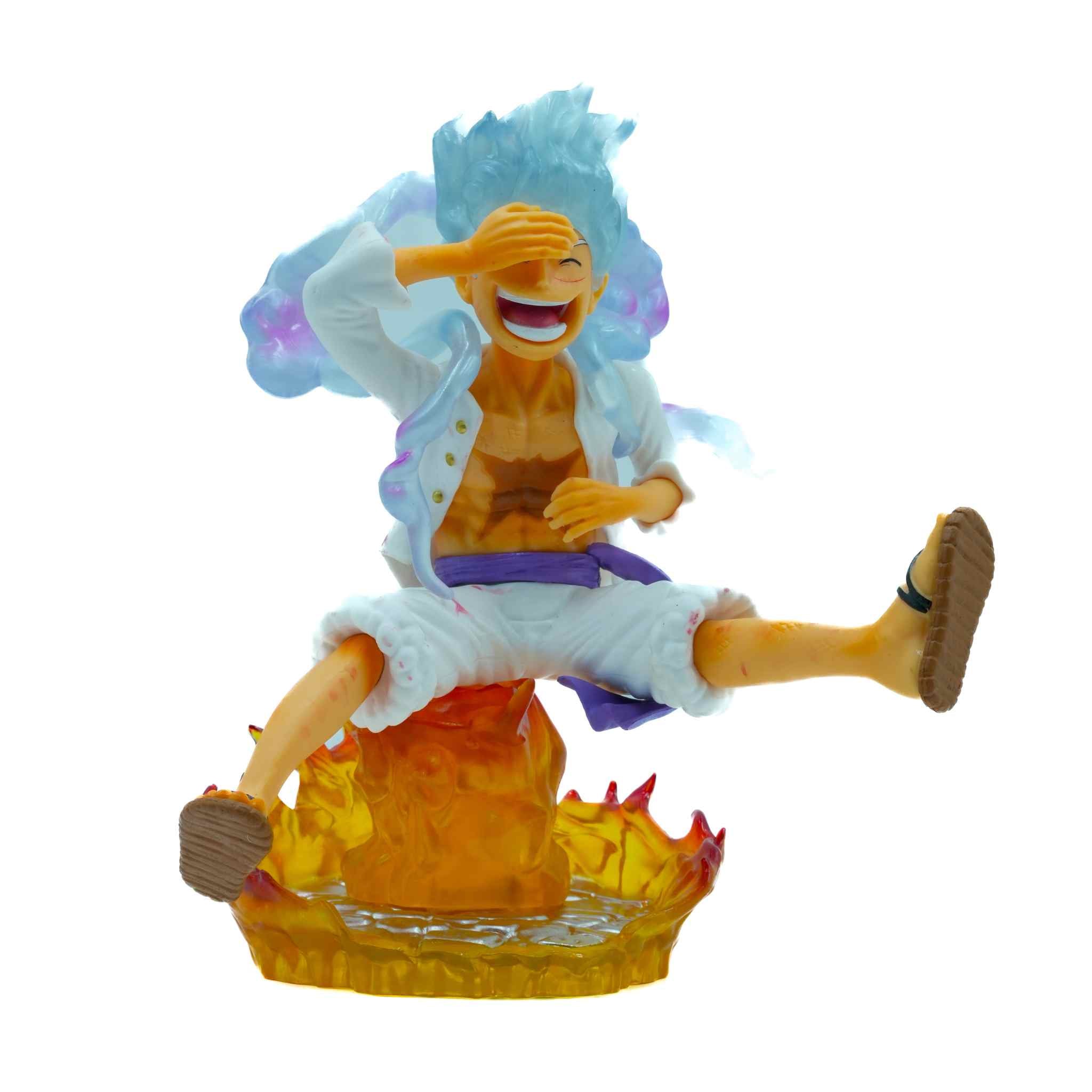 Monkey D. Luffy Gear 5 Laughing Pose Flame Base Anime Collectible Figurine