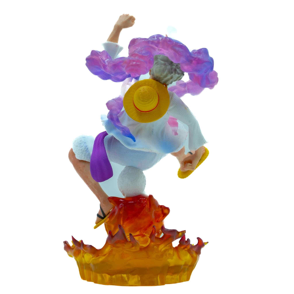 Monkey D. Luffy Gear 5 Jumping Pose Flame Base Anime Collectible Figurine 4 