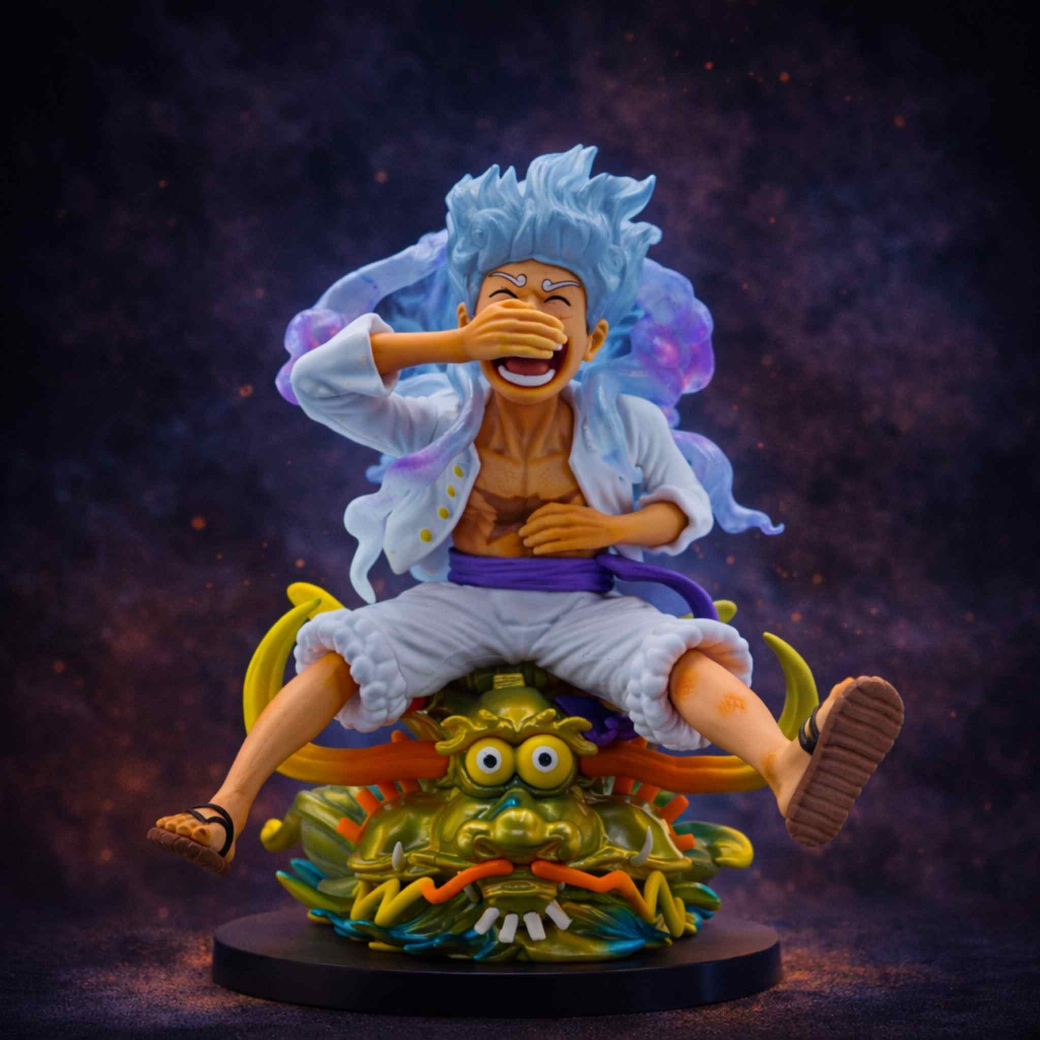 Monkey D. Luffy Gear 5 Sitting Pose Dragon Base Anime Collectible Figurine 1 Collectibles