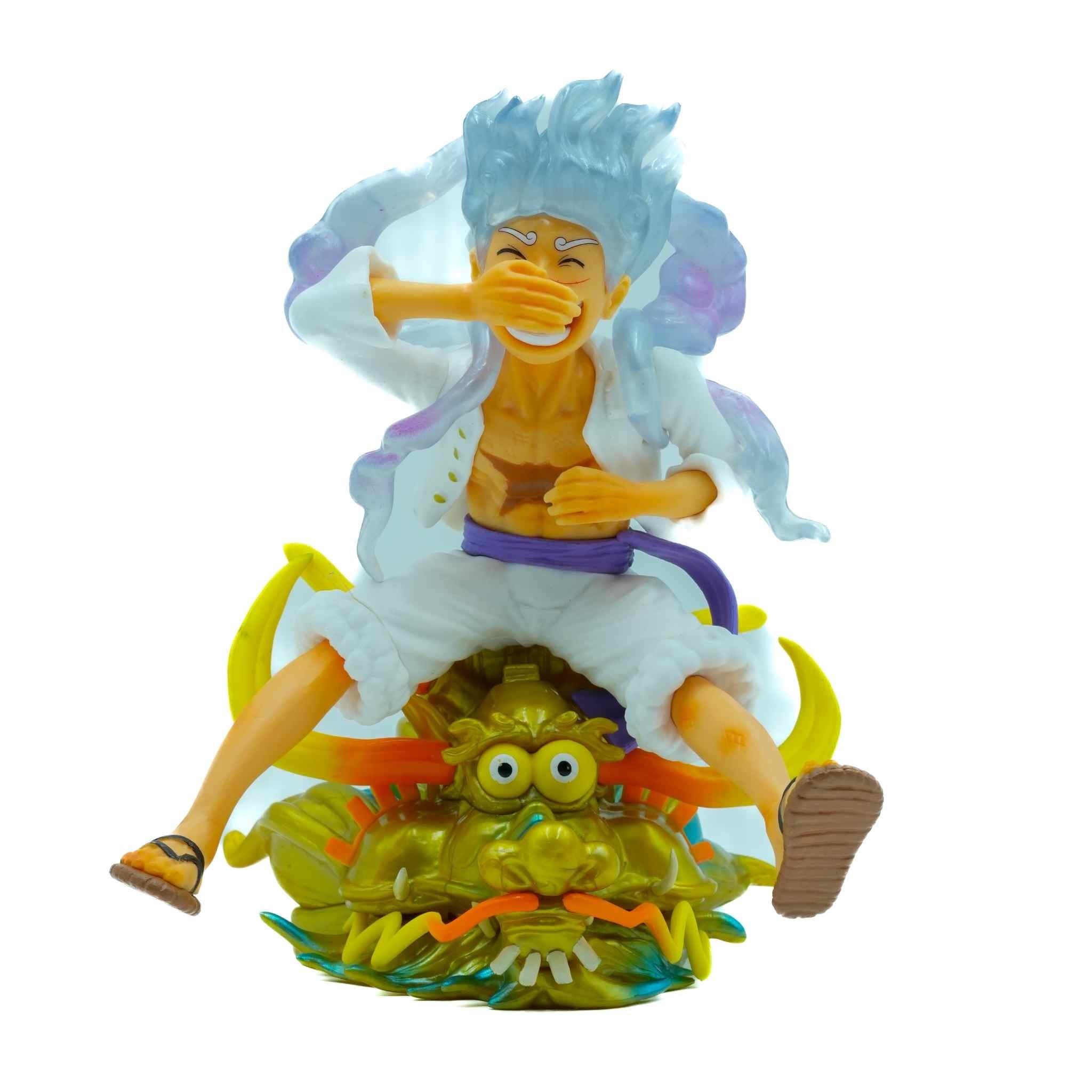 Monkey D. Luffy Gear 5 Sitting Pose Dragon Base Anime Collectible Figurine 2 