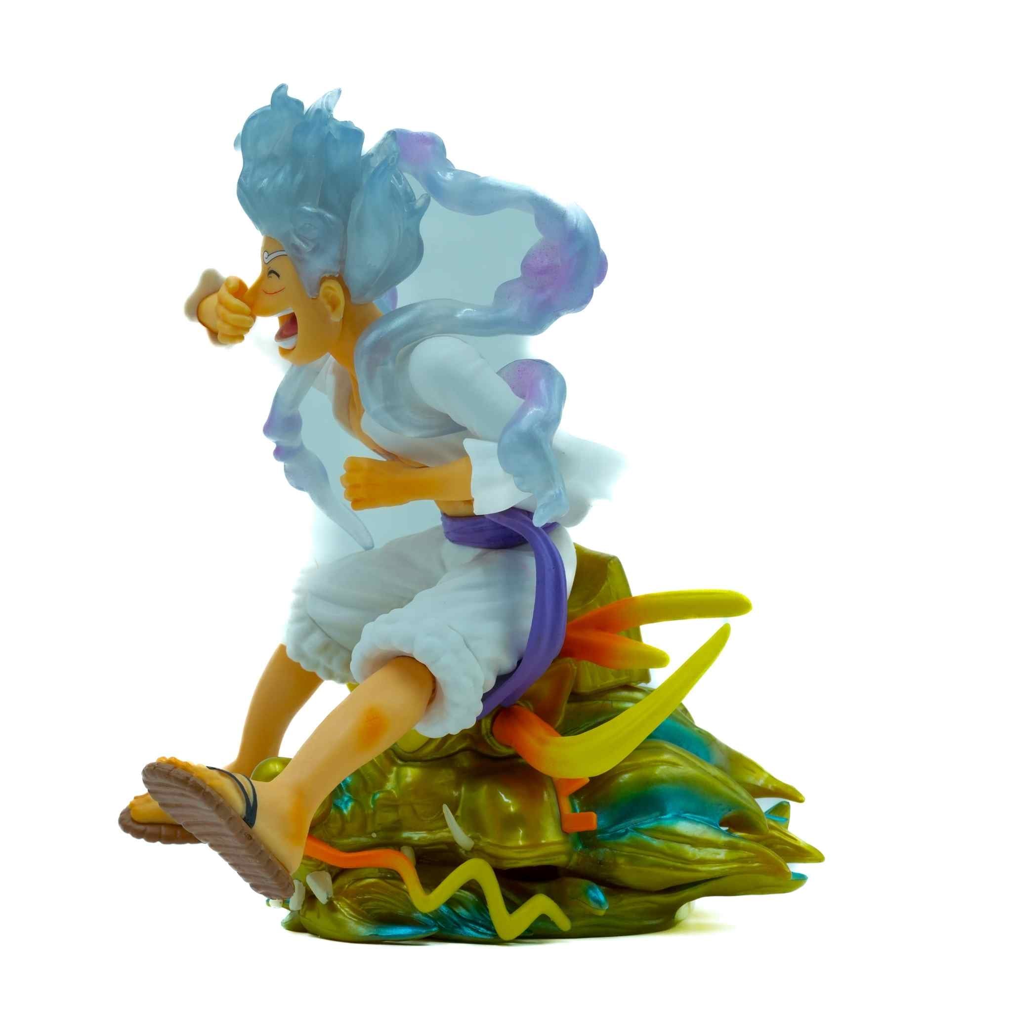 Monkey D. Luffy Gear 5 Sitting Pose Dragon Base Anime Collectible Figurine 3 