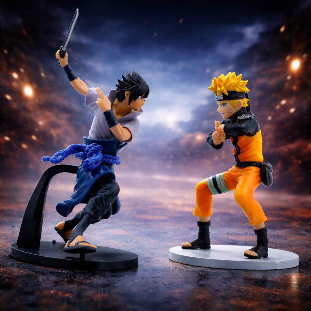 Naruto vs Sasuke Battle Pose Anime Collectible Figurine Set 1 Collectibles