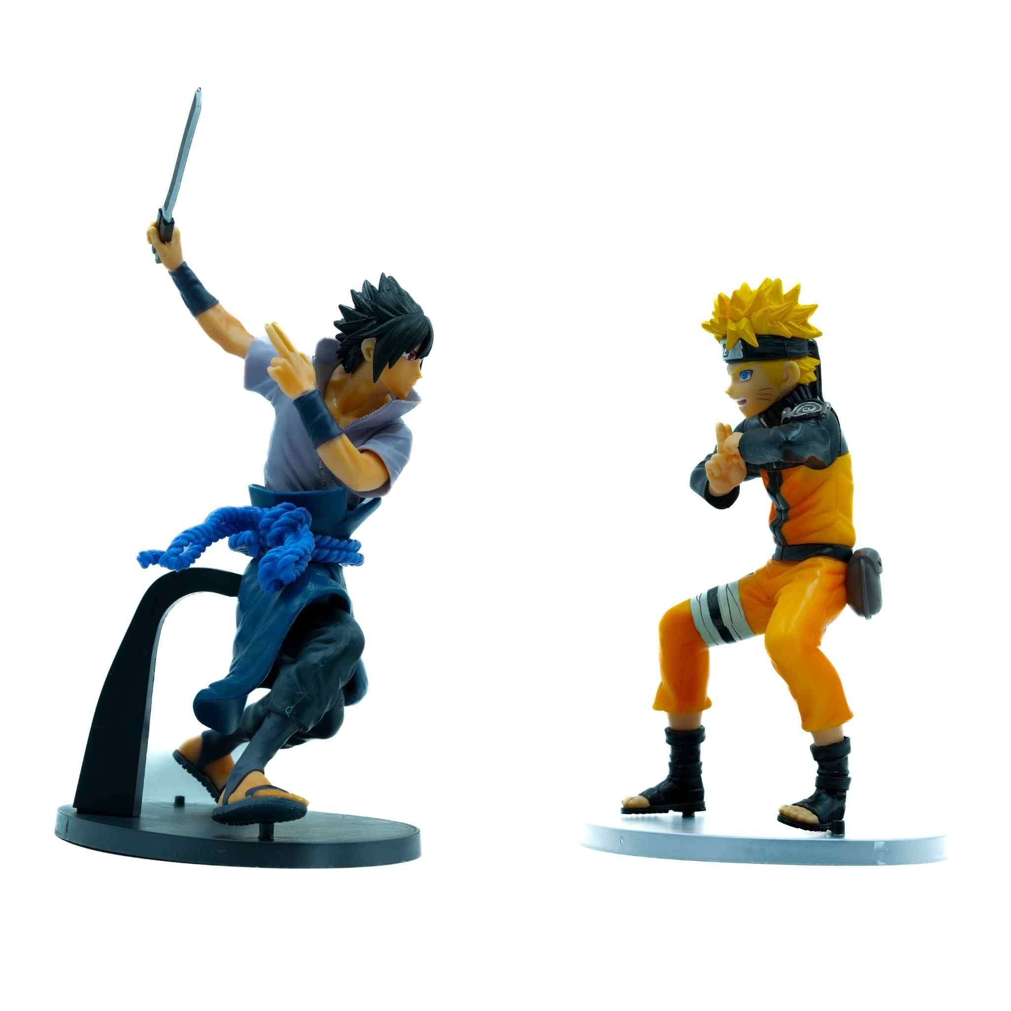 Naruto vs Sasuke Battle Pose Anime Collectible Figurine Set 2 
