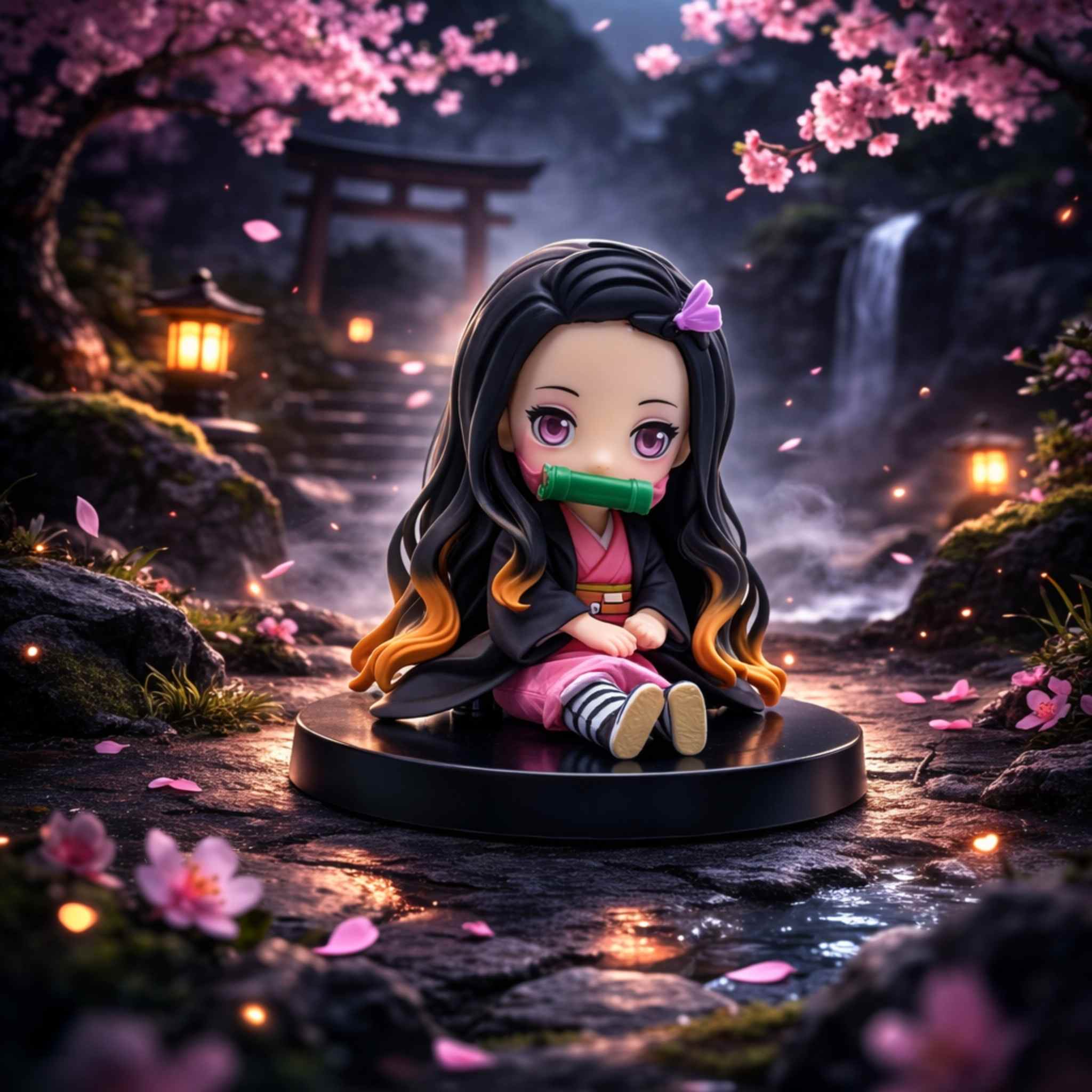 Nezuko Kamado Chibi Sitting Demon Form Demon Slayer Collectible 1 Collectibles