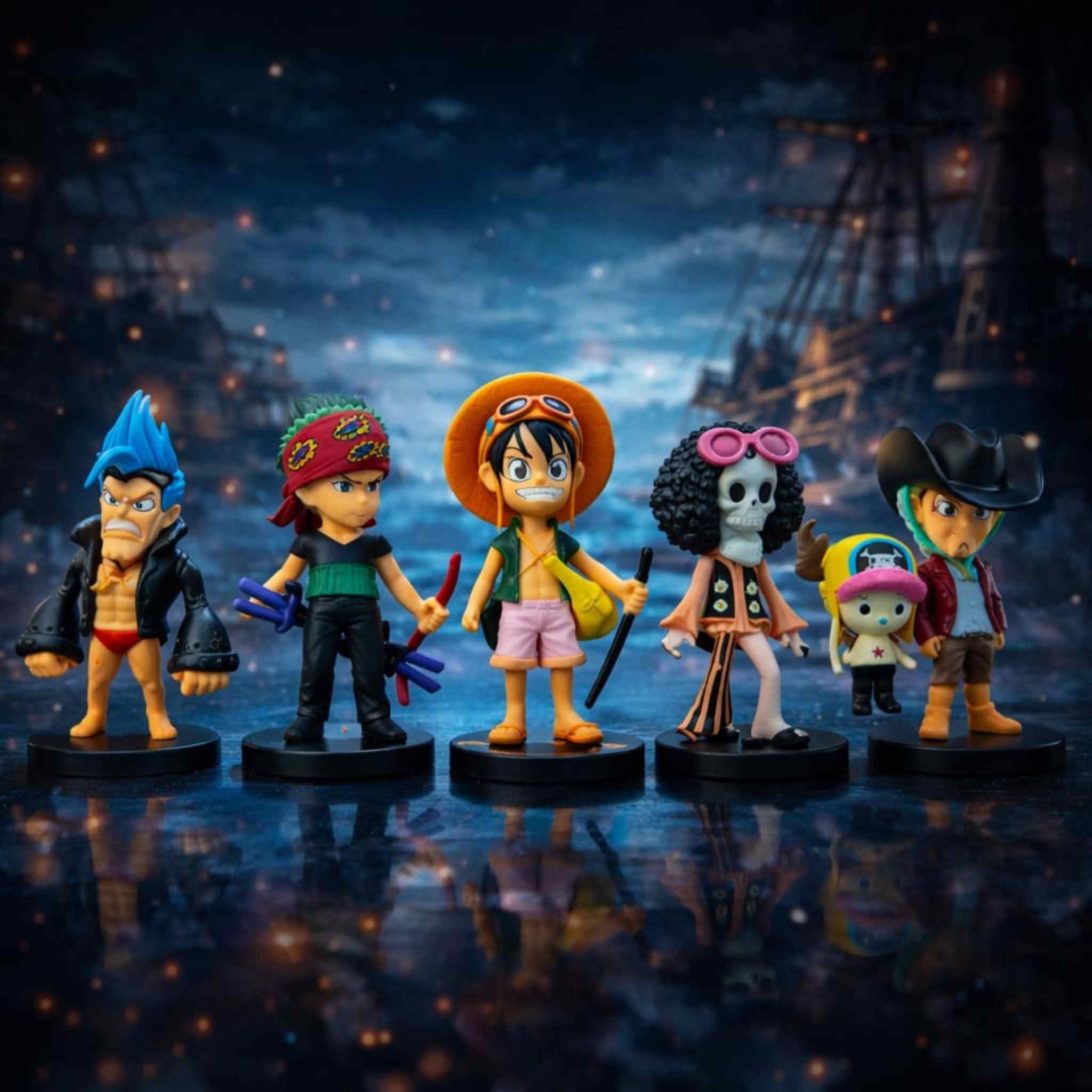 One Piece Anime Mini Figurine Set – Premium Chibi Collection (6 Characters)