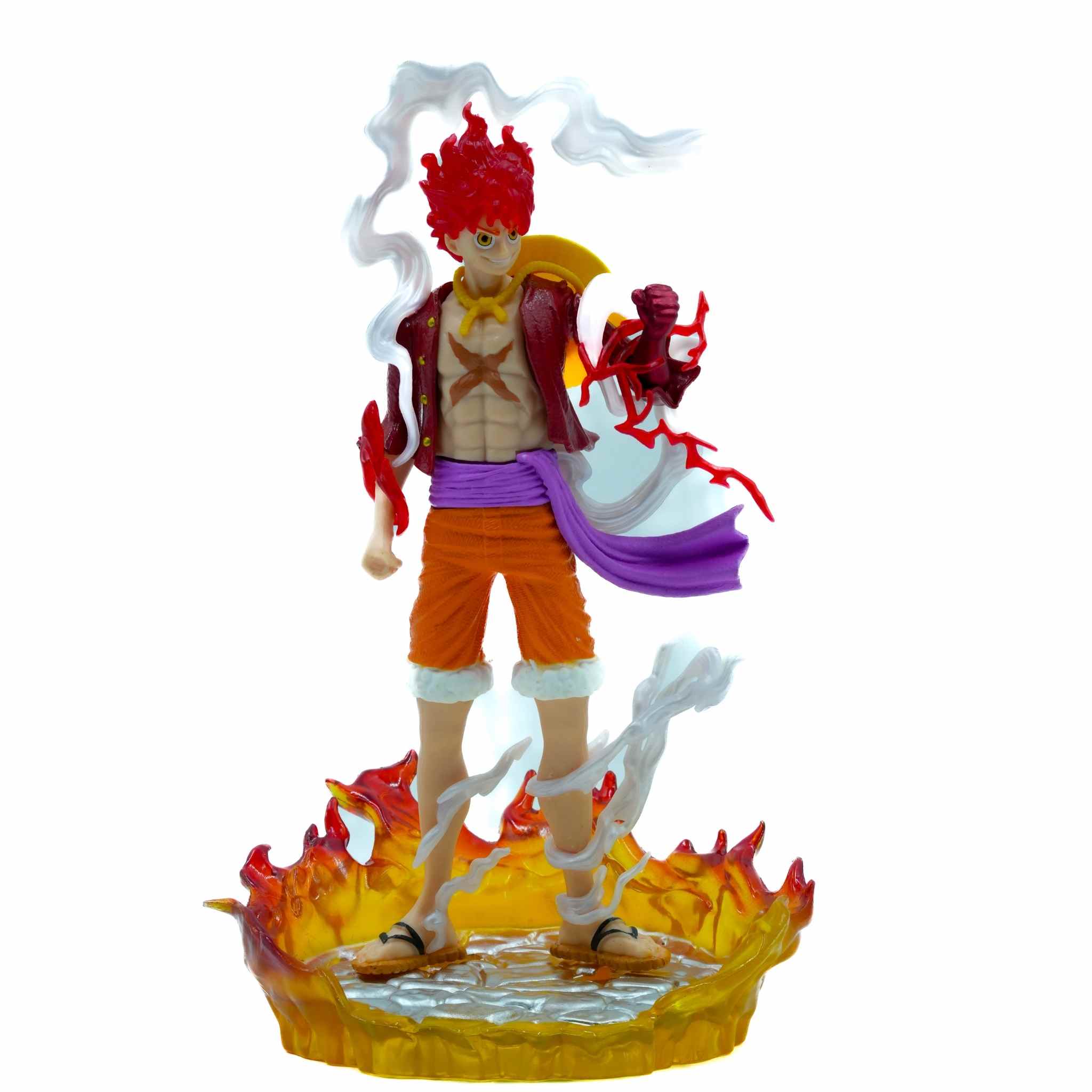 One Piece Luffy Red Hawk Fire Mode Anime Action Figurine 2 