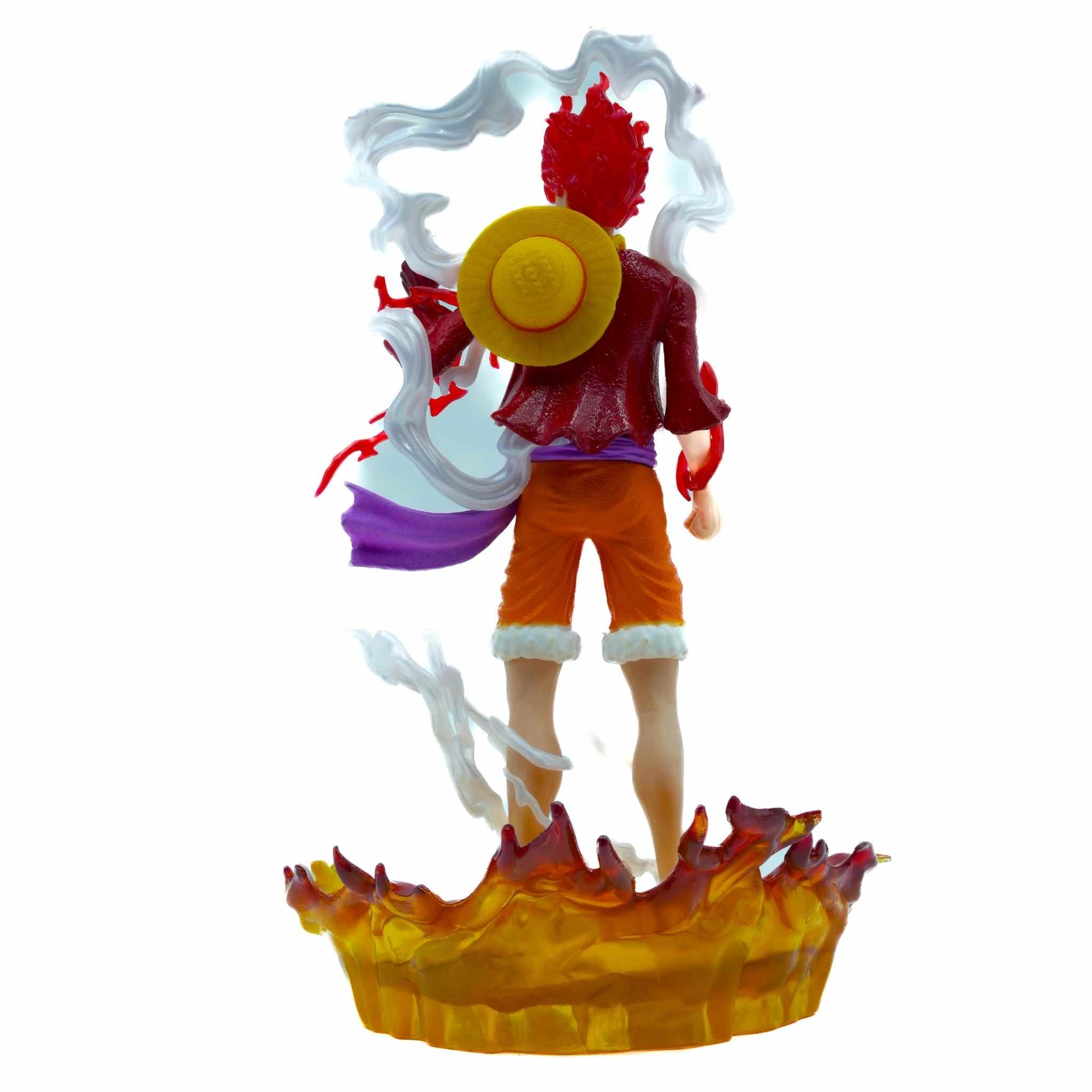 One Piece Luffy Red Hawk Fire Mode Anime Action Figurine 4 