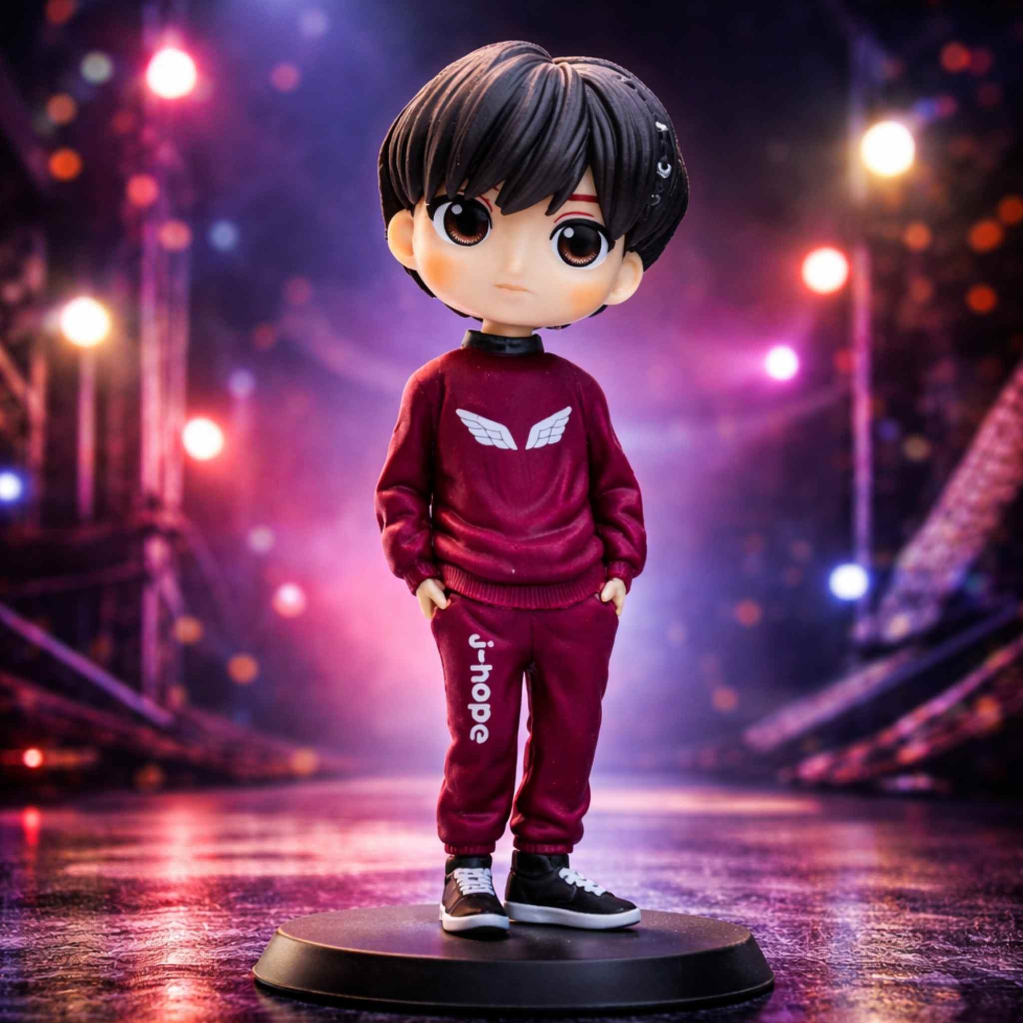 Park Jimin ‘Mochi’ BTS Figure Red Sweatshirt, Street Style KPop Collectible 1 Collectibles
