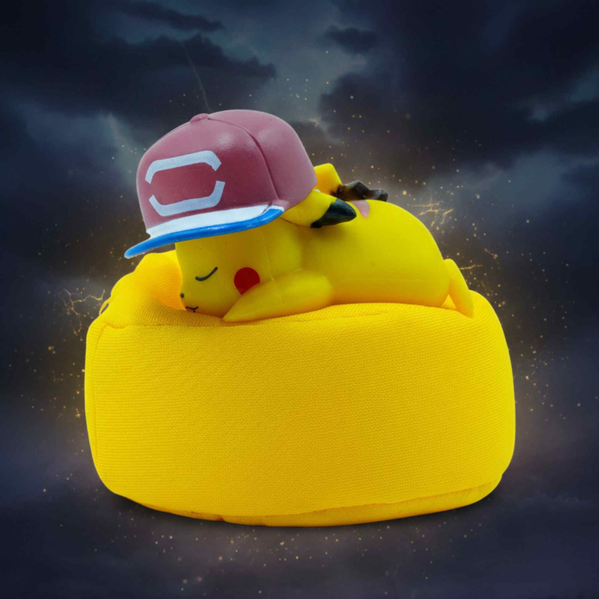 Pikachu Sleeping Mini pokemon Figurine Cap Style Plush Toy