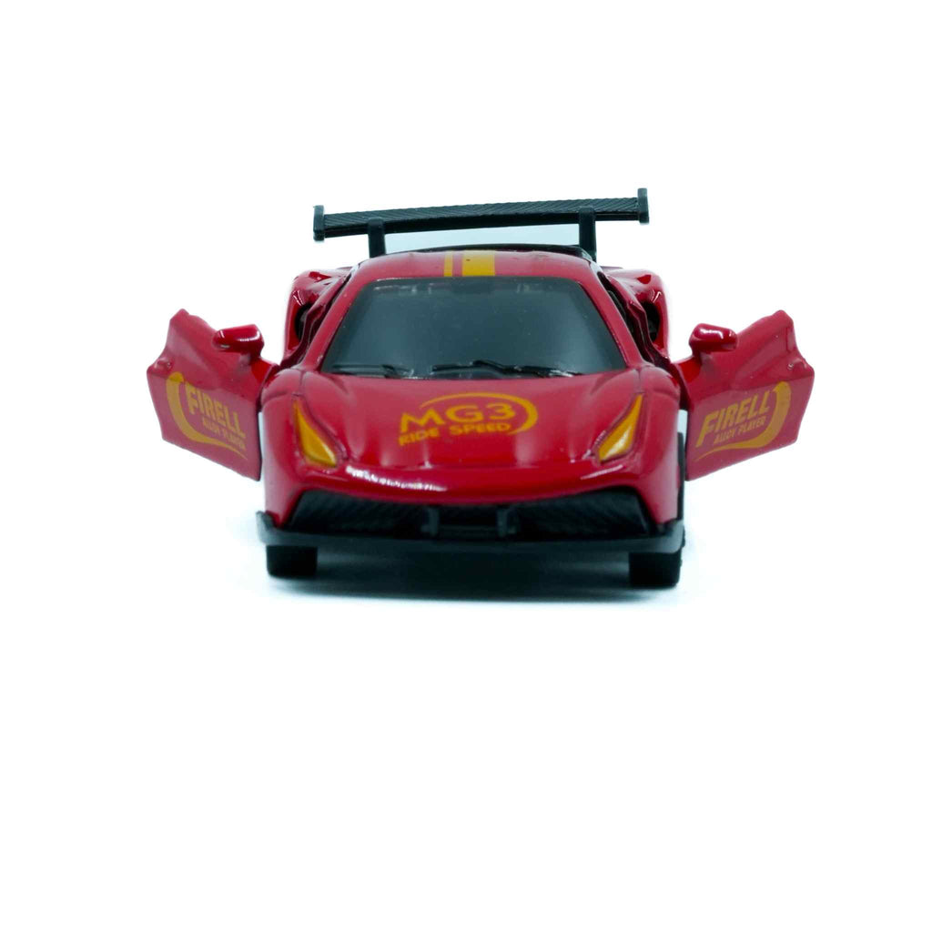 Red Dodge Style Metal Pull Back Diecast Sports Racing Car Model Collectible 2 