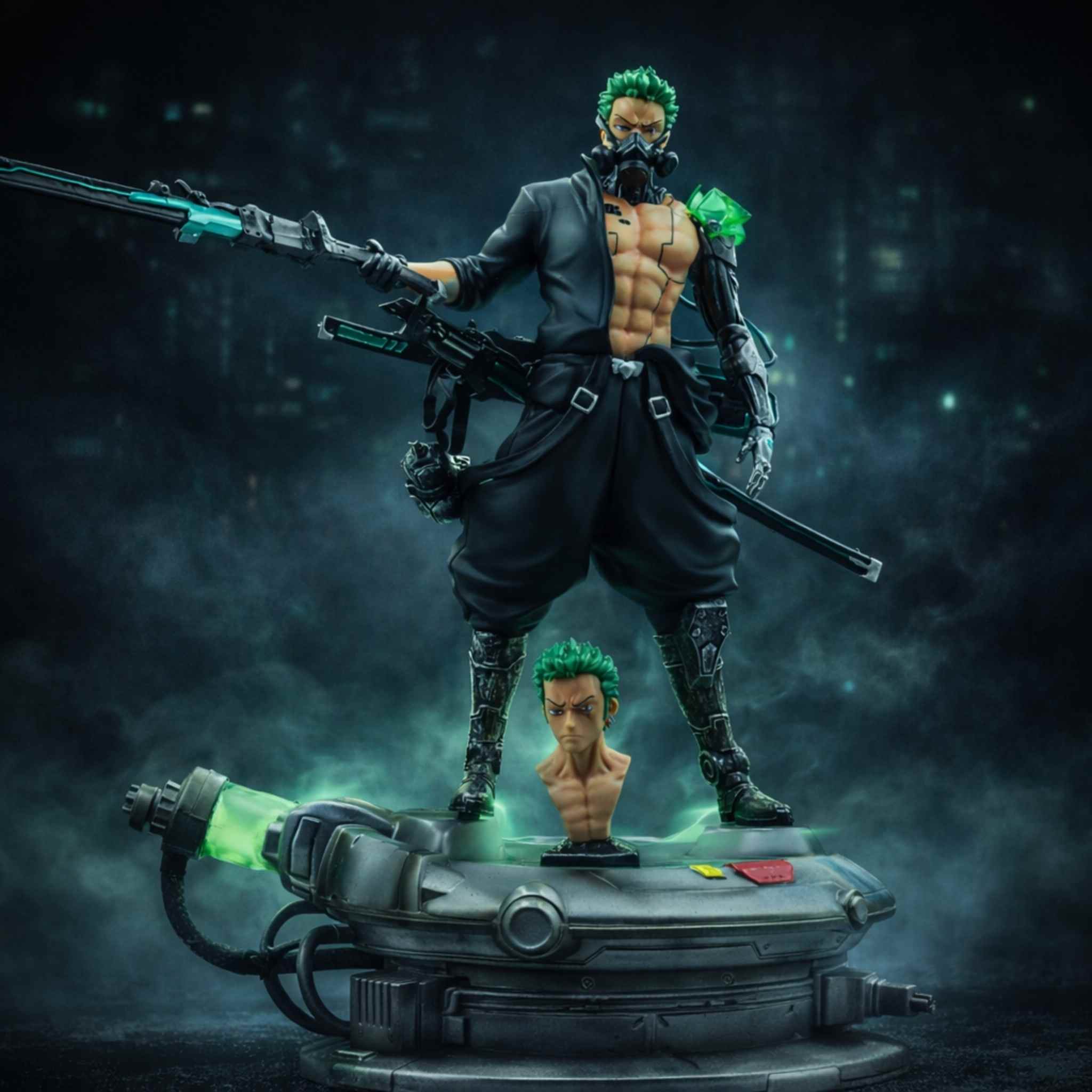 Zoro Cyber Warrior Anime Sword Master Premium Collectible Figure 1 Collectibles