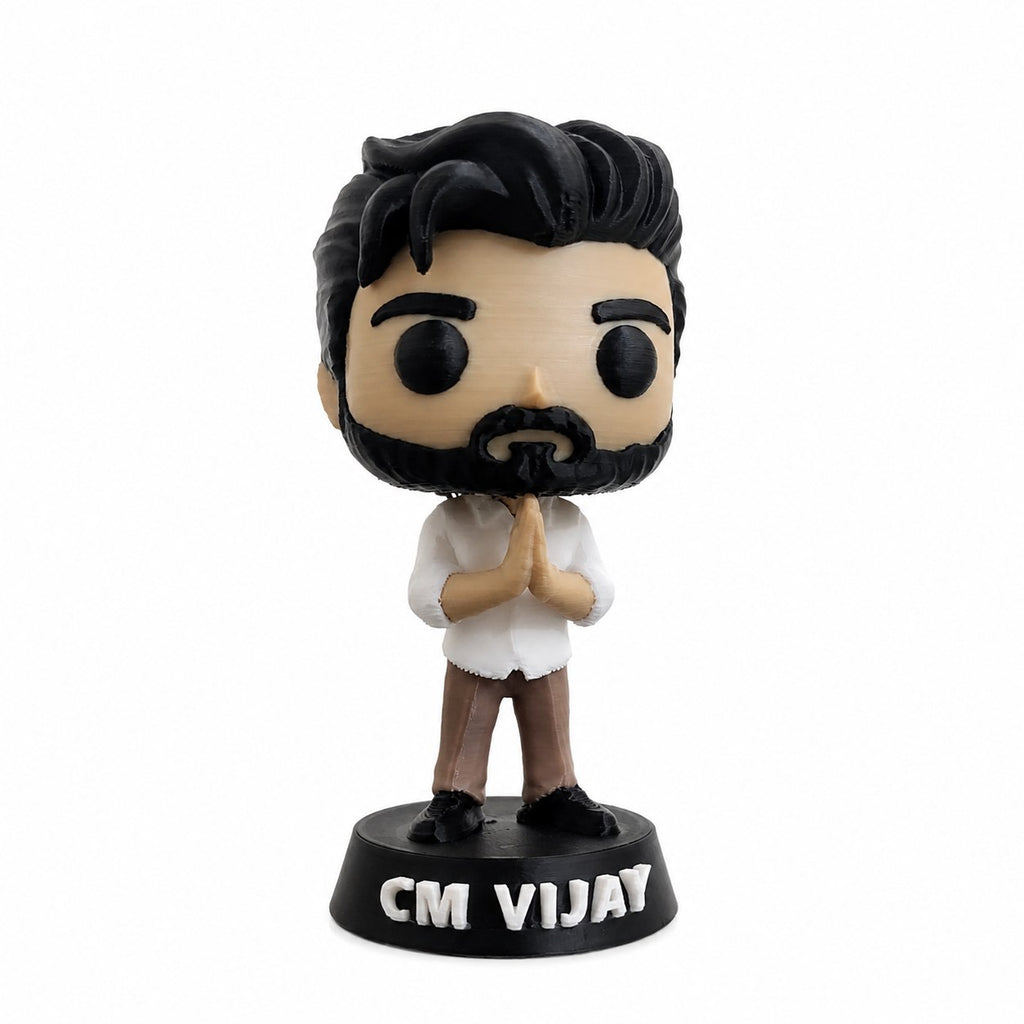 CM Vijay 3D Printed Pop Figurine | Premium Collectible Display Figure