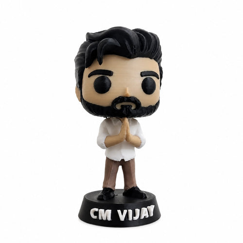 CM Vijay 3D Printed Pop Figurine | Premium Collectible Display Figure