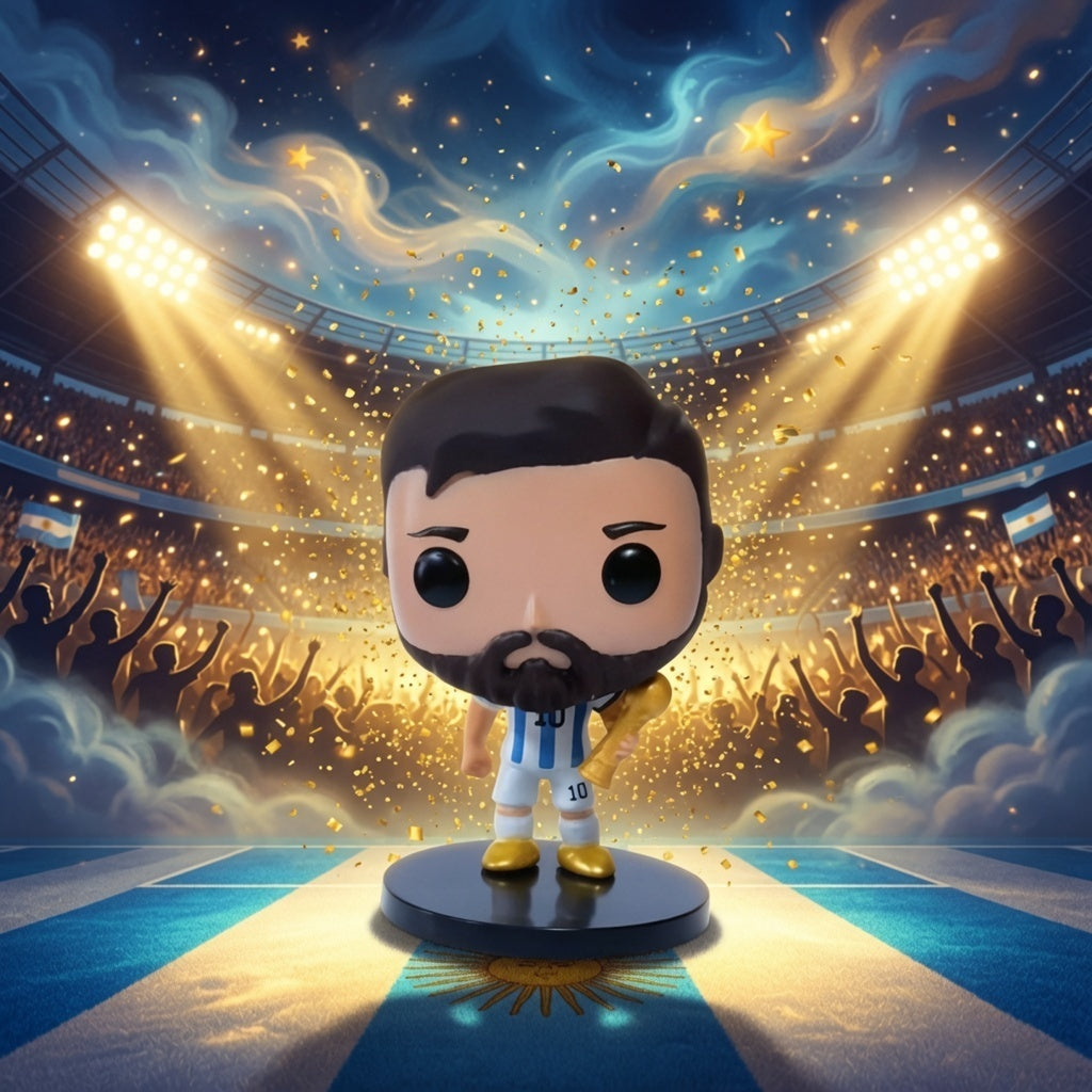 Lionel Messi World Cup Trophy Pop Football ball Figure