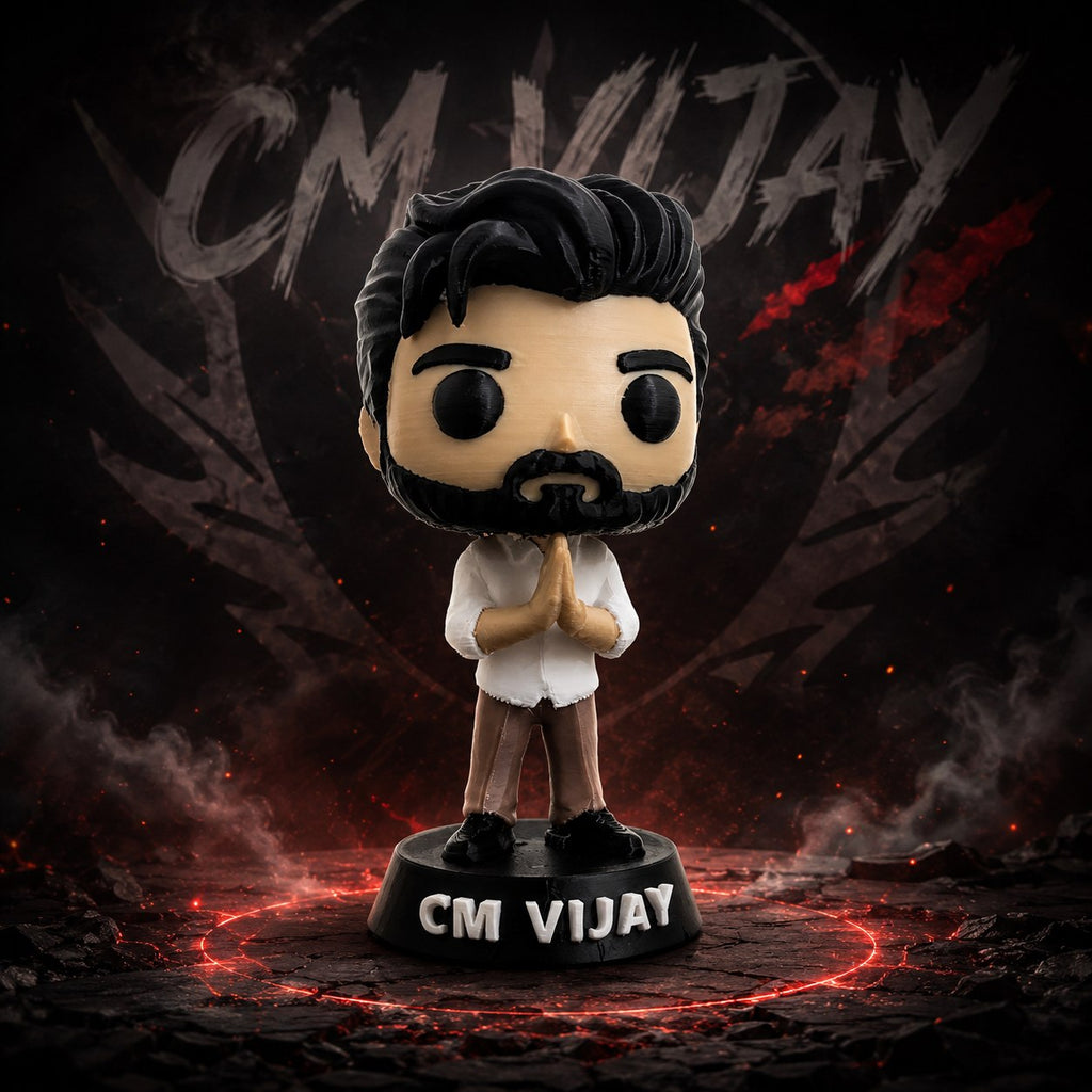 CM Vijay 3D Printed Pop Figurine | Premium Collectible Display Figure